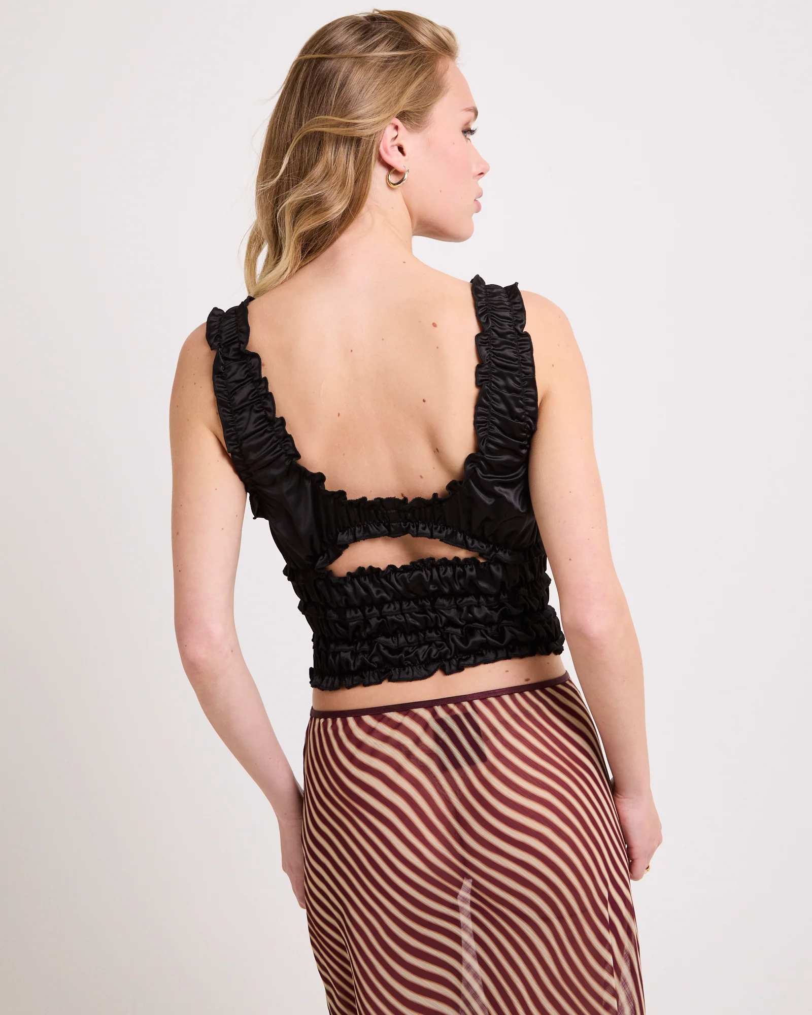 Belle Ruched Satin Cami Top - Image 2