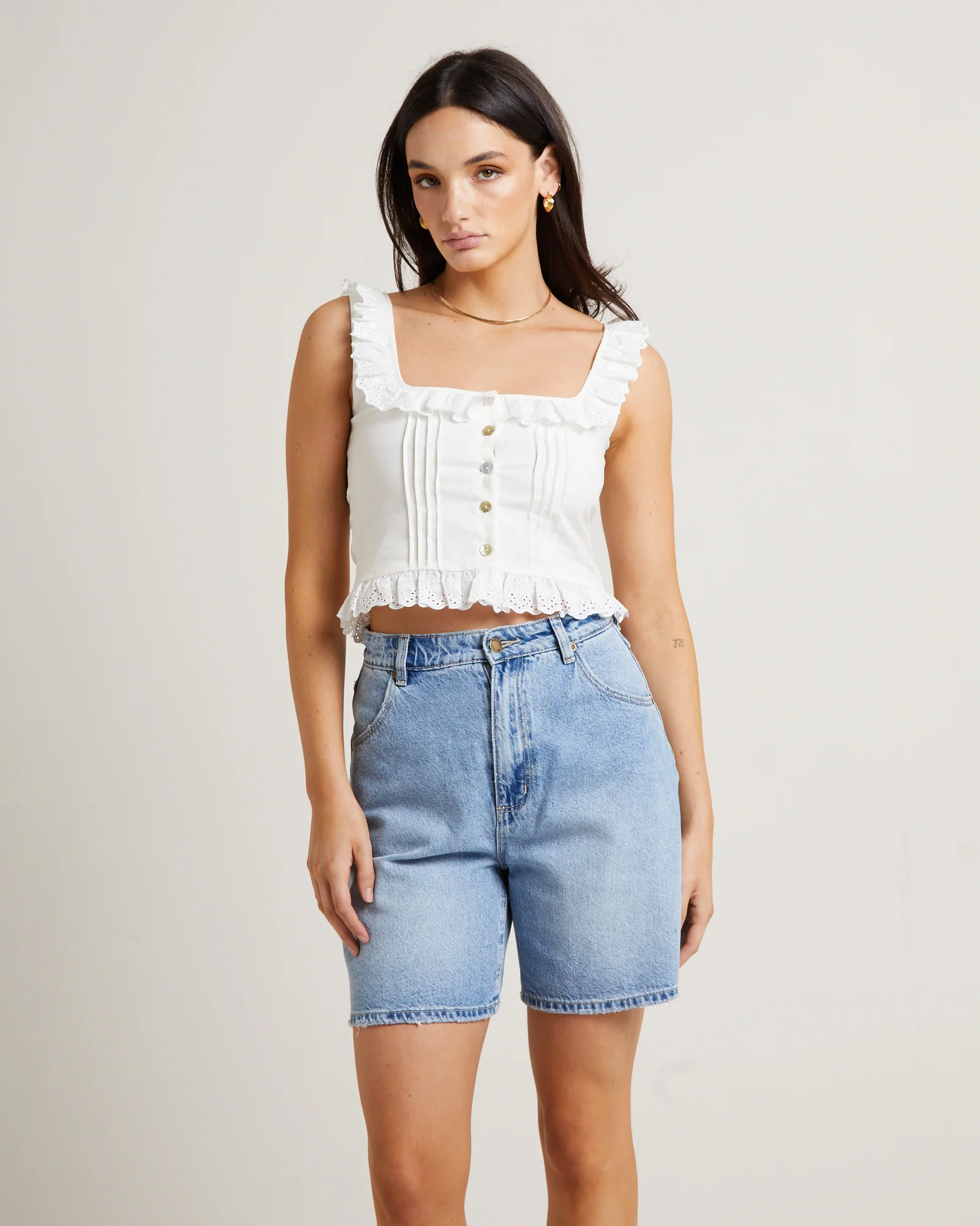 Birkin Lace Camisole Top in White