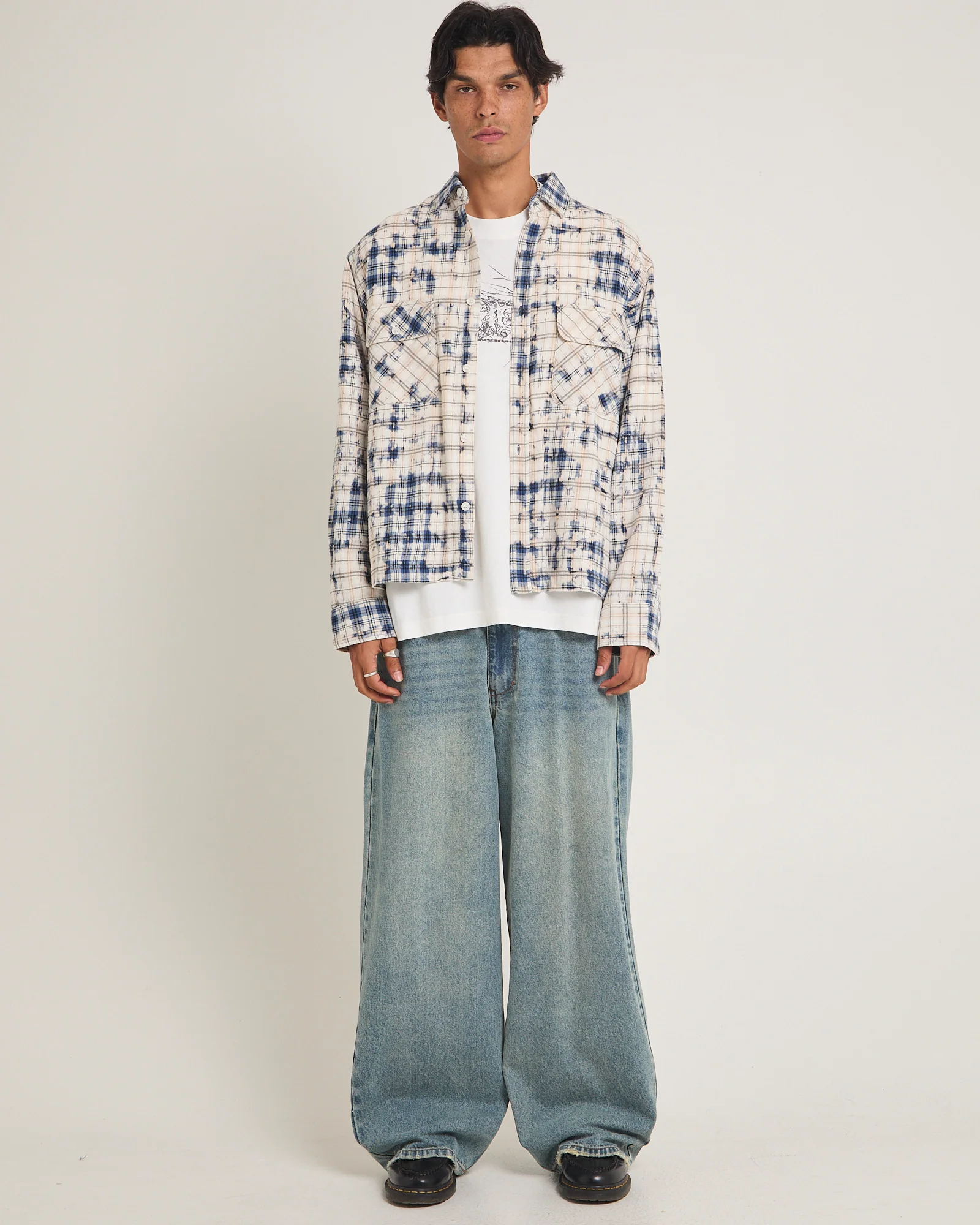 Bleached Flannel Long Sleeve Shirt - Image 3