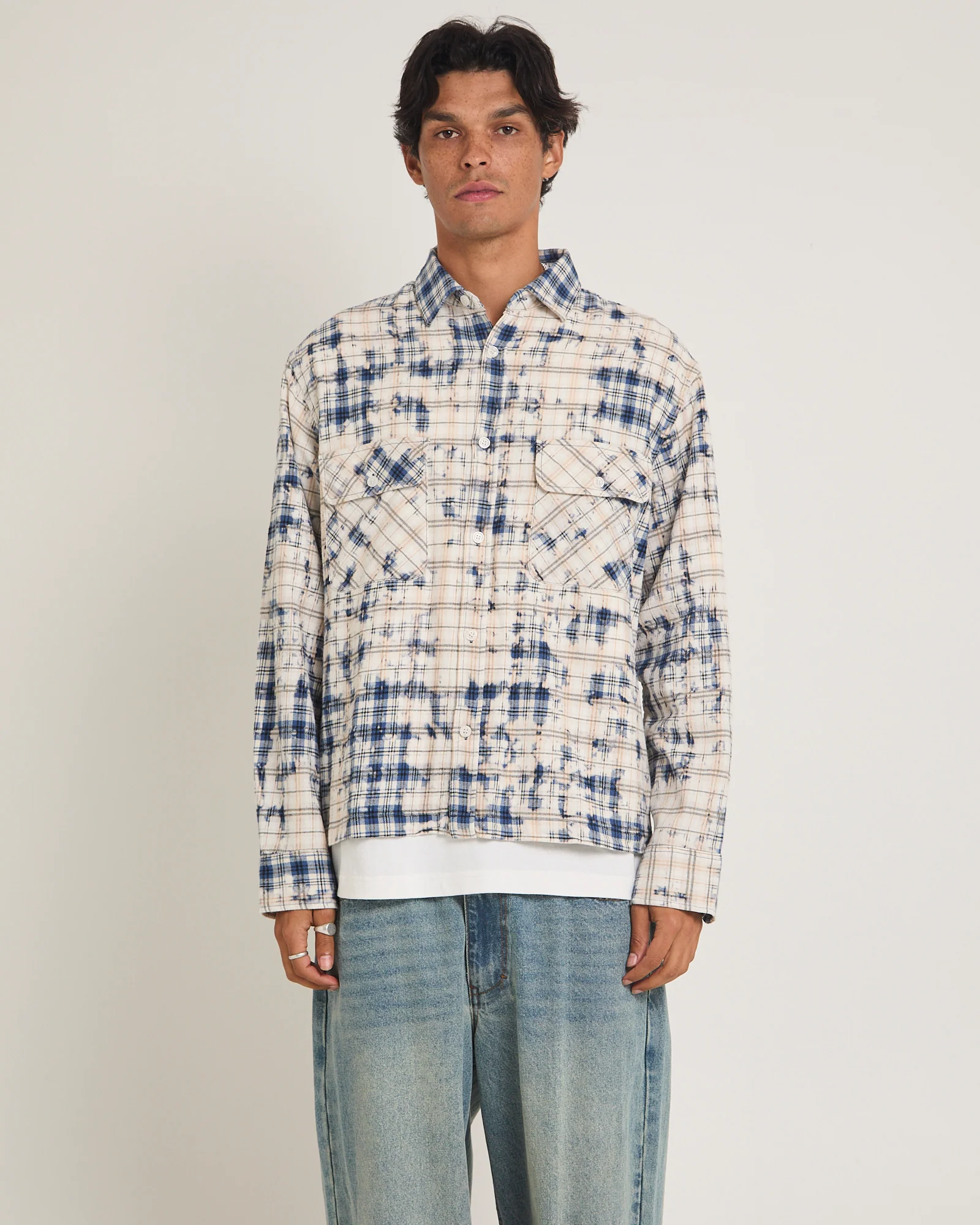 Bleached Flannel Long Sleeve Shirt - Image 5