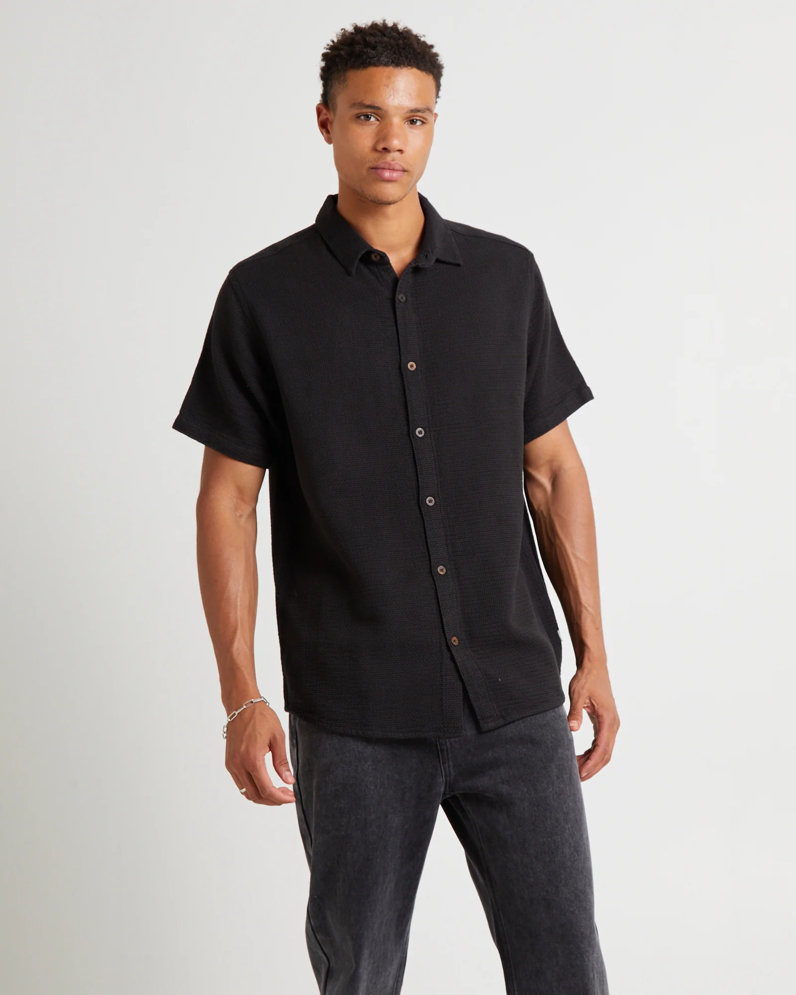 Bon Weave Shirt Washed Black
