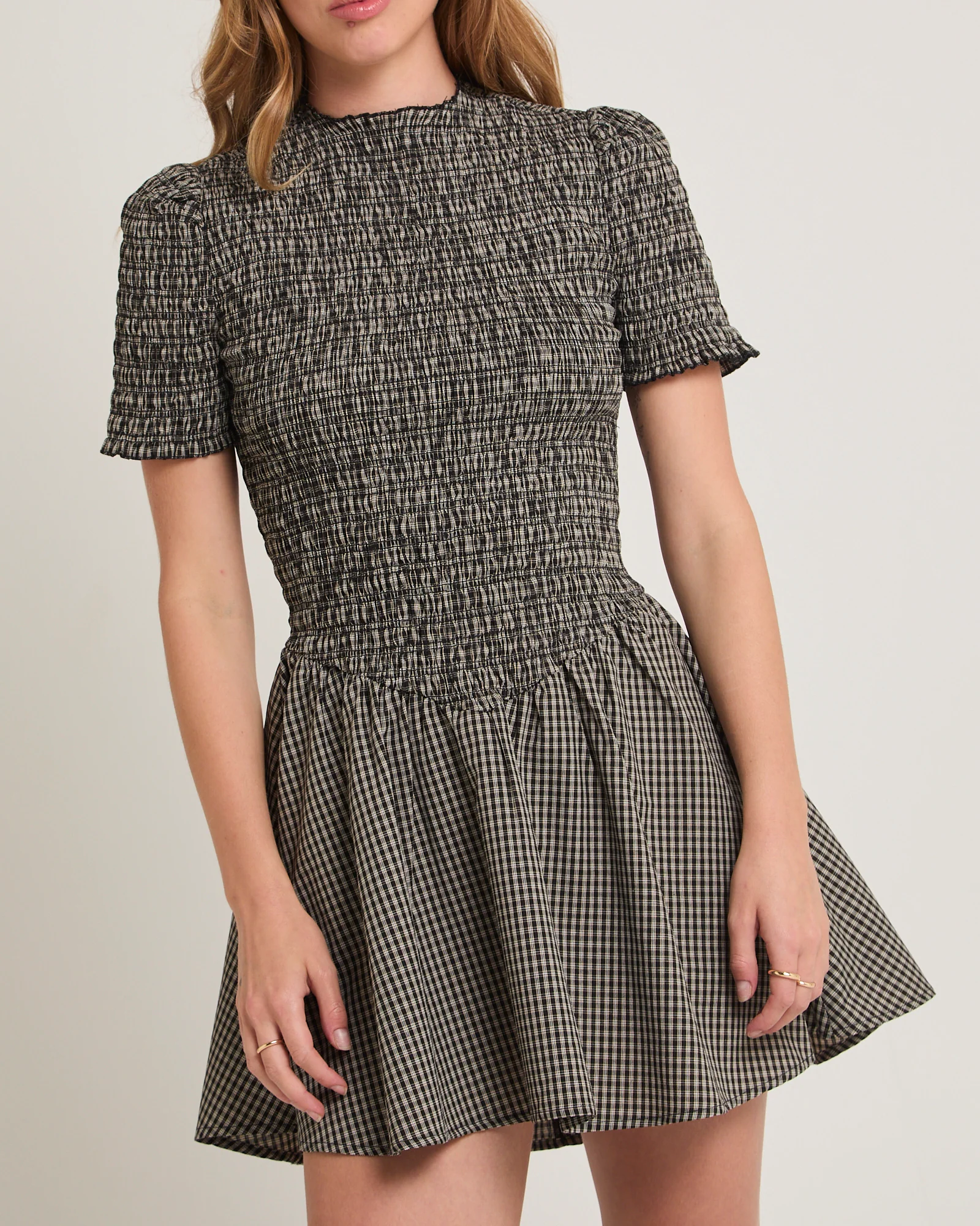 Bonnie Shirred Bubble Mini Dress - Image 5
