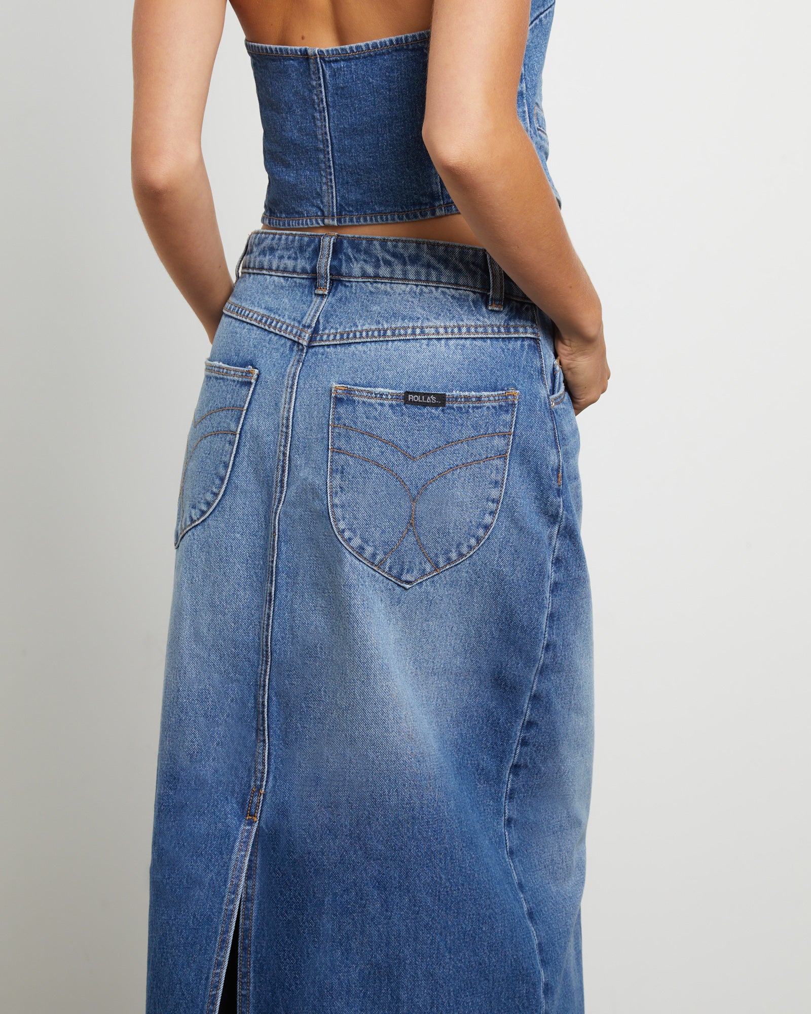 Boston Denim Maxi Skirt in Newtown - Image 5