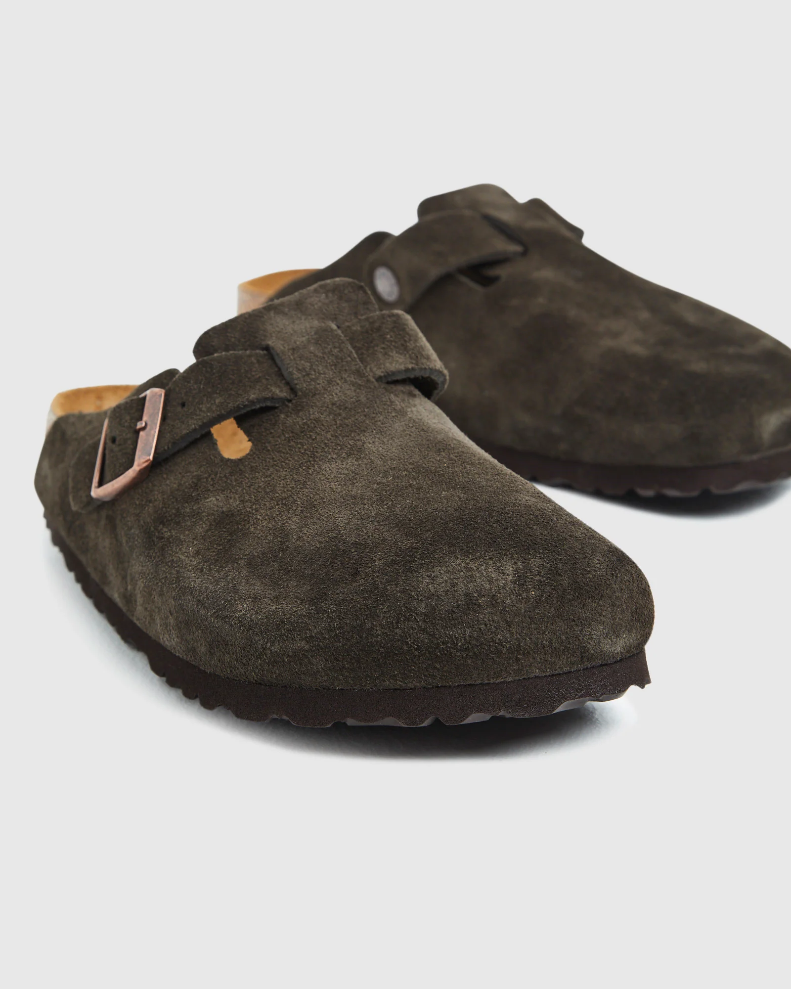 Boston Sandals Suede Leather Mocca Brown