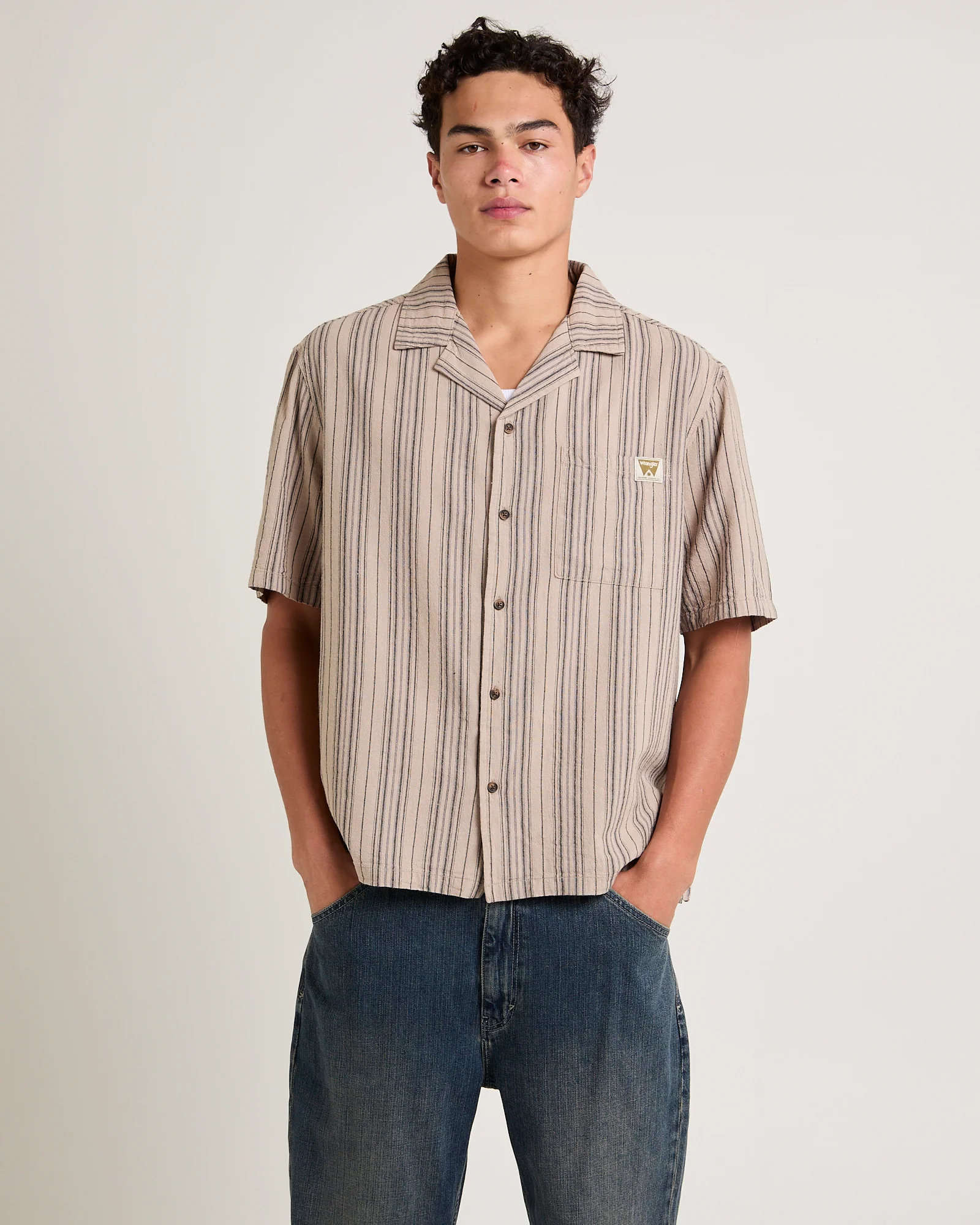 Box Resort Shirt Hessian Stripe
