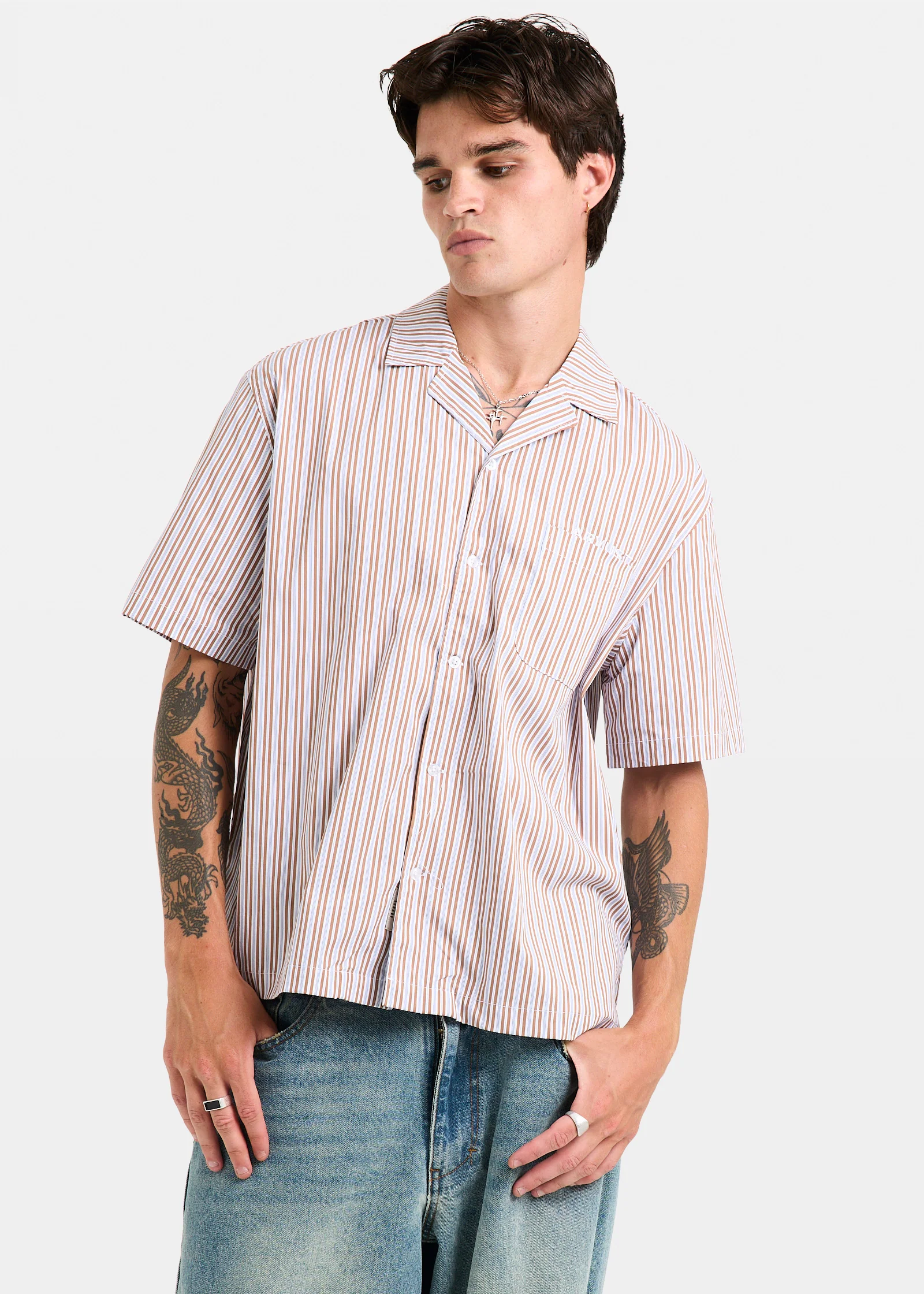 Box Striped Short Sleeve Shirt