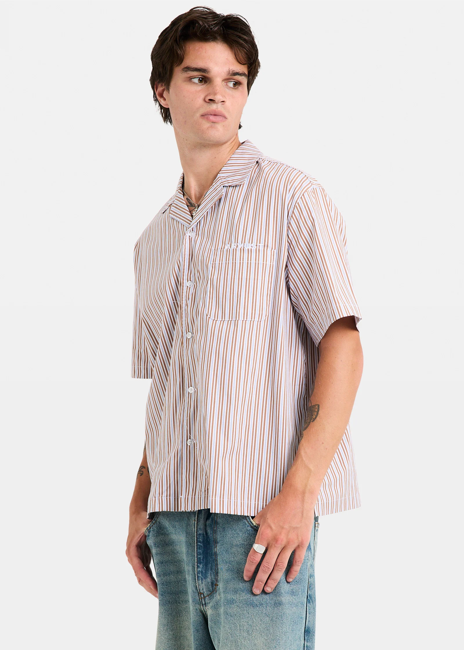 Box Striped Short Sleeve Shirt - Image 4