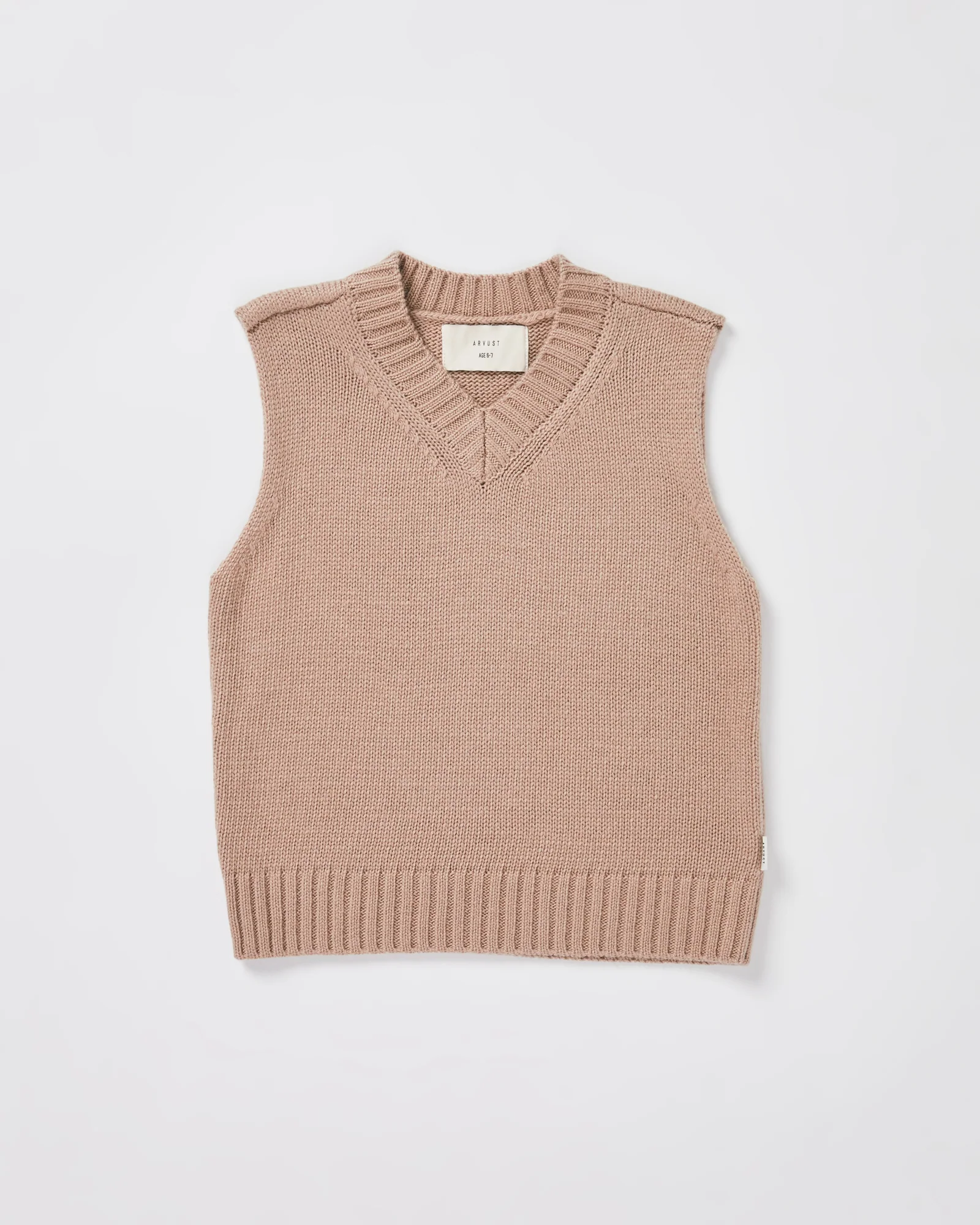Boys Sunday Box Knit Vest in Tan