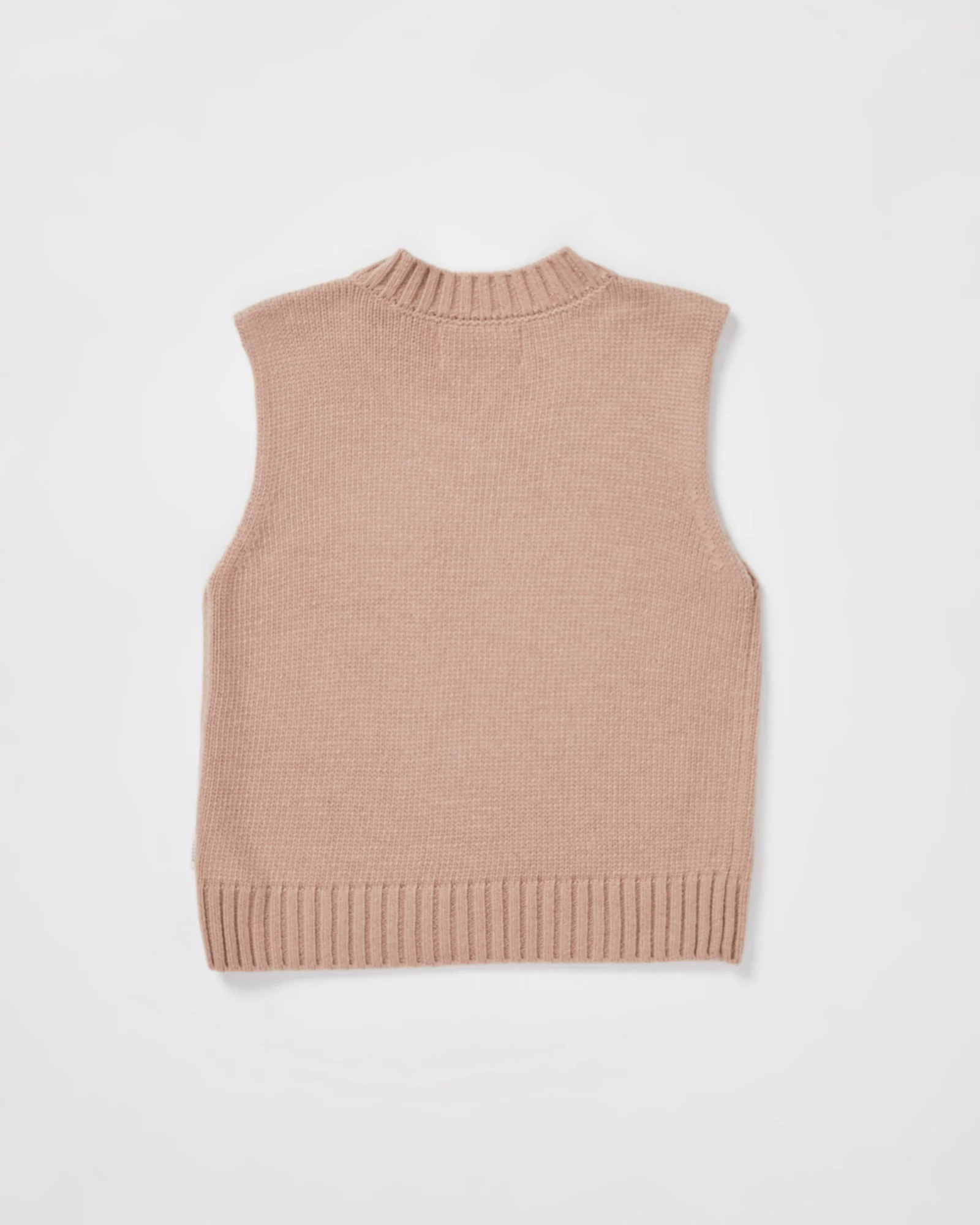 Boys Sunday Box Knit Vest in Tan - Image 2