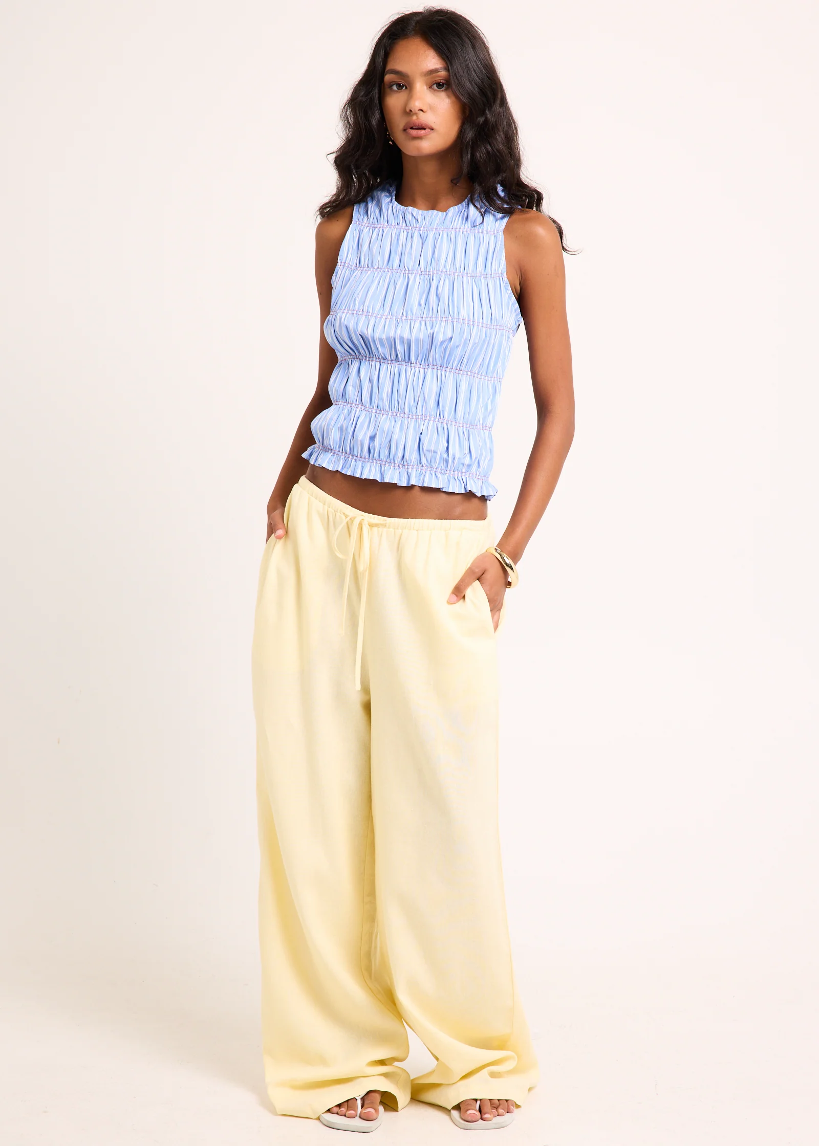 Brooke Contrast Shirred Top - Image 2