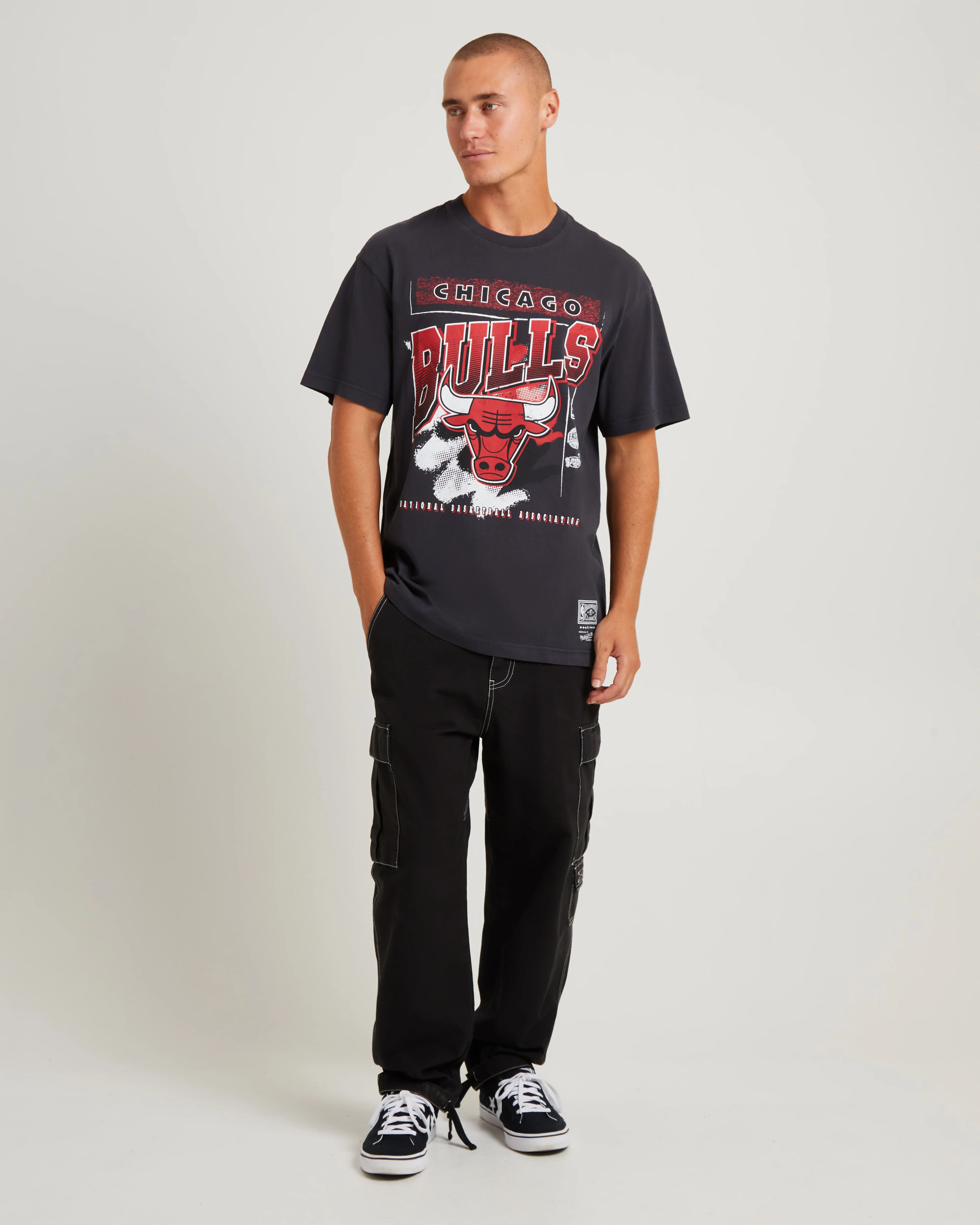 Brush Off 2.0 Bulls Short Sleeve T-Shirt Faded Black - Image 3