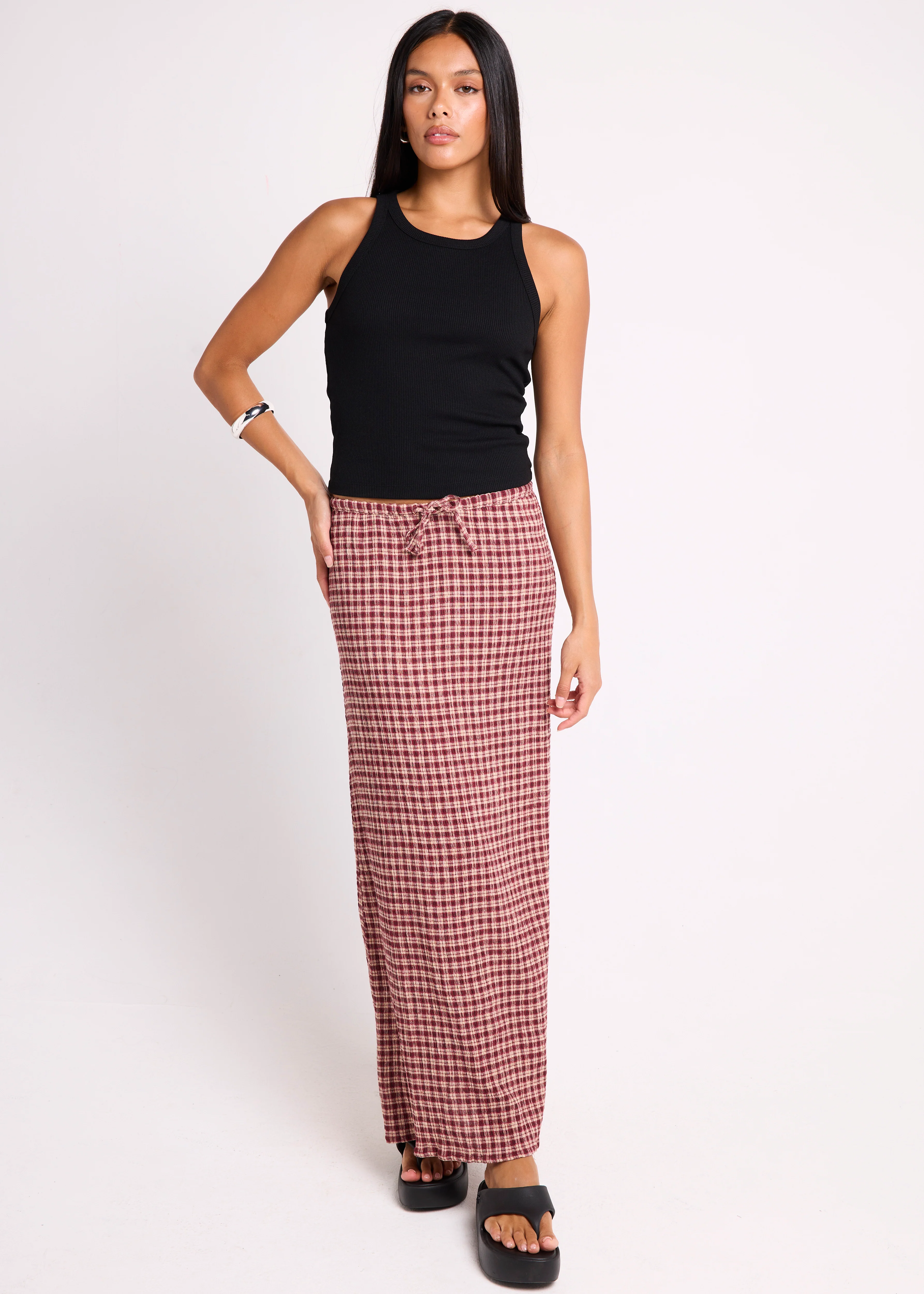 Capricorn Seersucker Maxi Skirt
