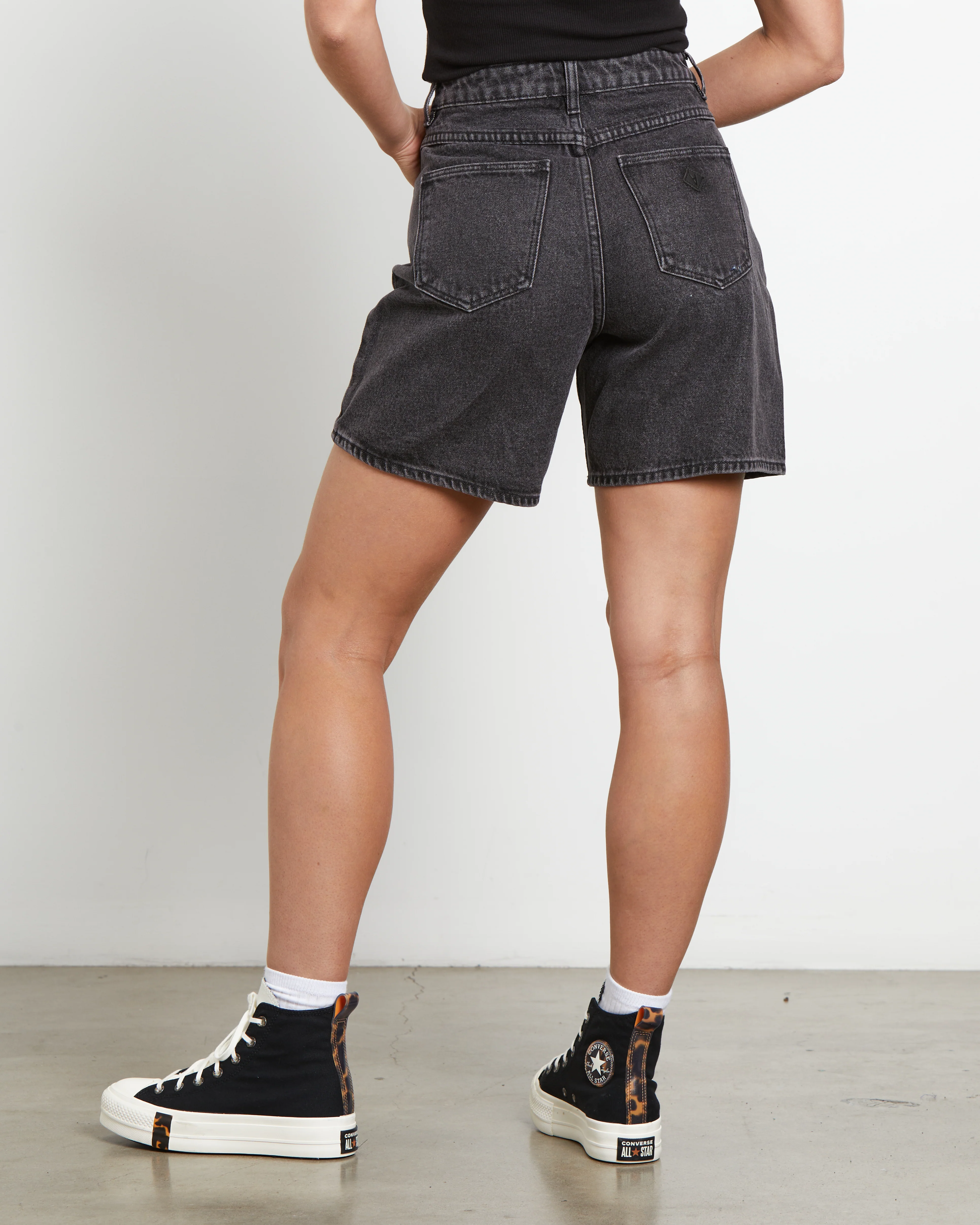 Carrie Denim Shorts in Piper Black - Image 2