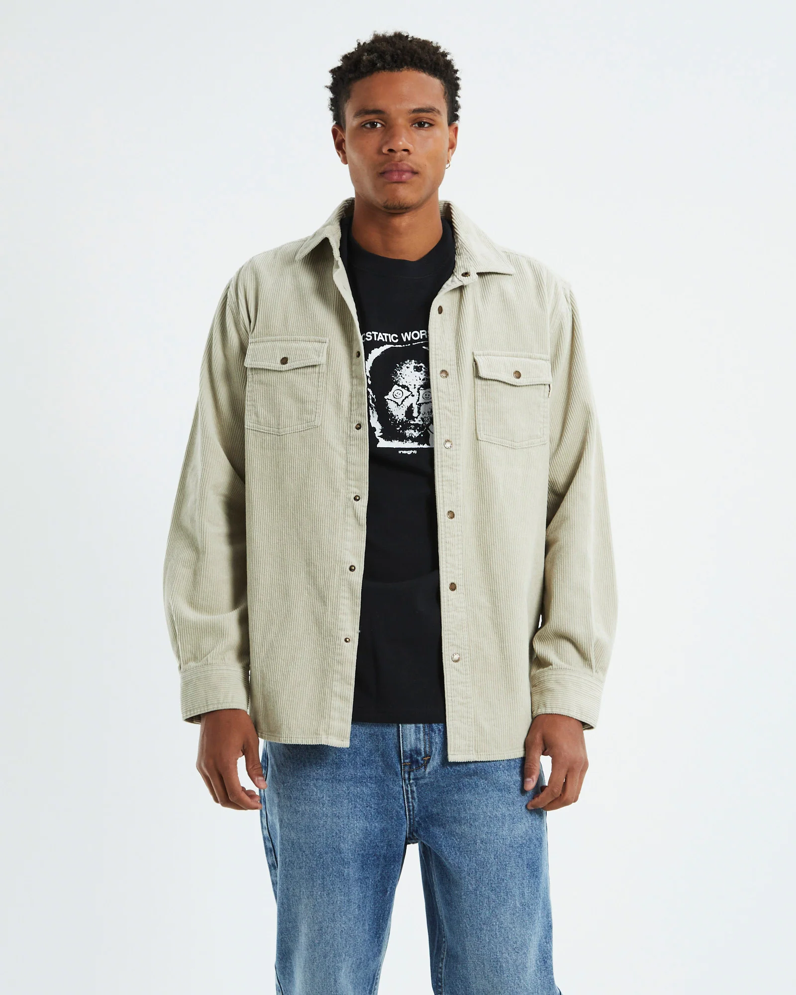 Cassian Long Sleeve Overshirt Tan