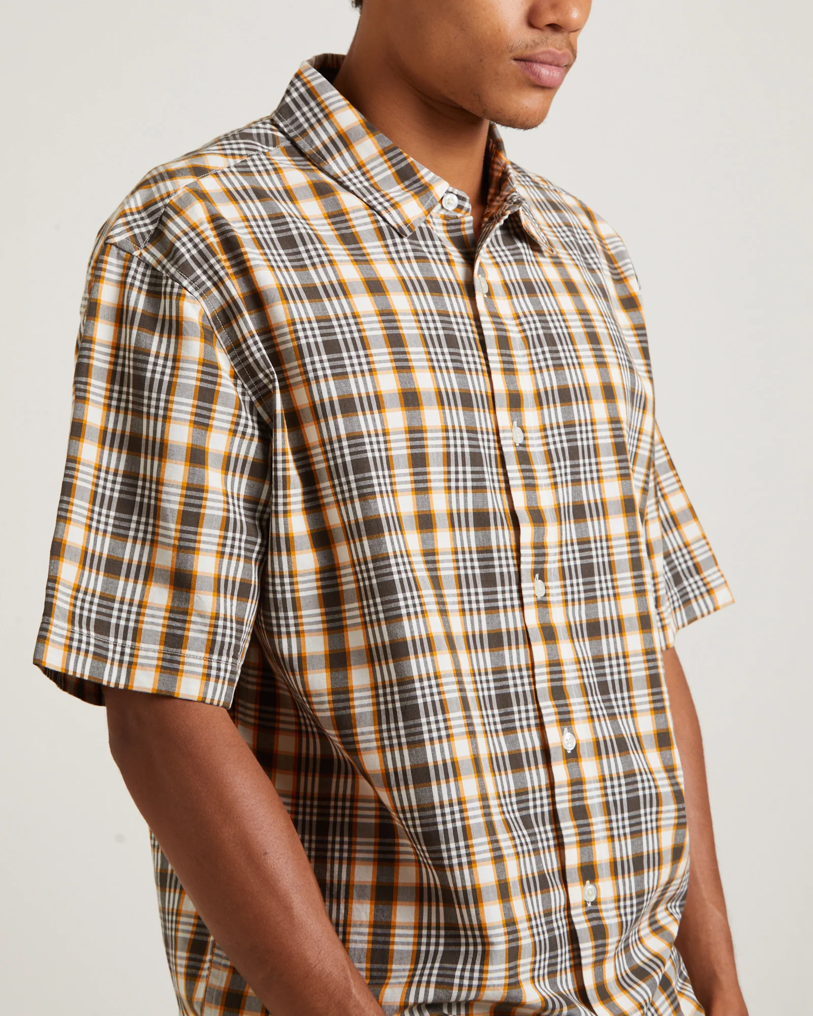 Check Out Recycled Short Sleeve Shirt in Moonbeam Check - Image 5