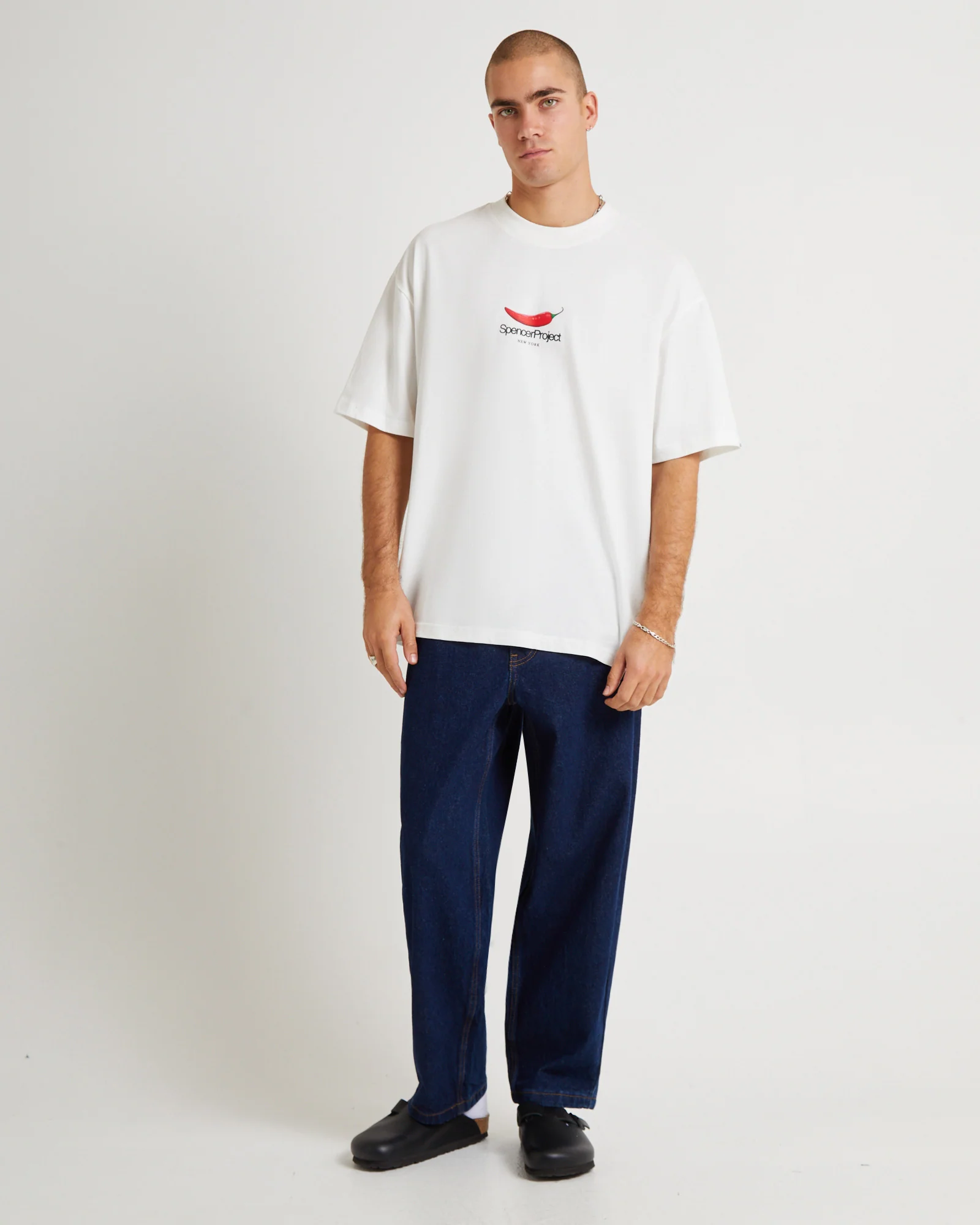 Chillies Short Sleeve T-Shirt in White - Image 3