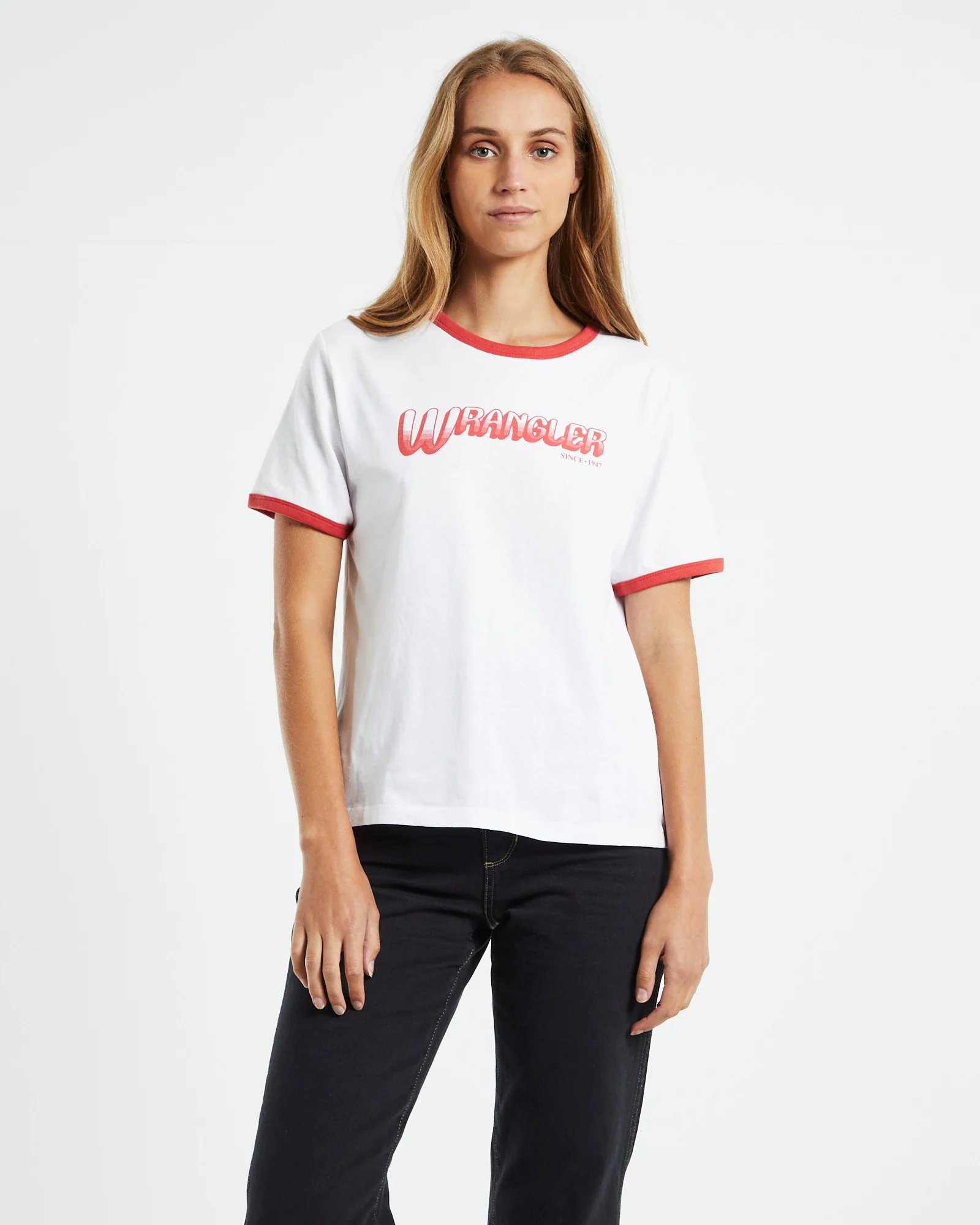 Classic Ringer Short Sleeve T-Shirt White/Red