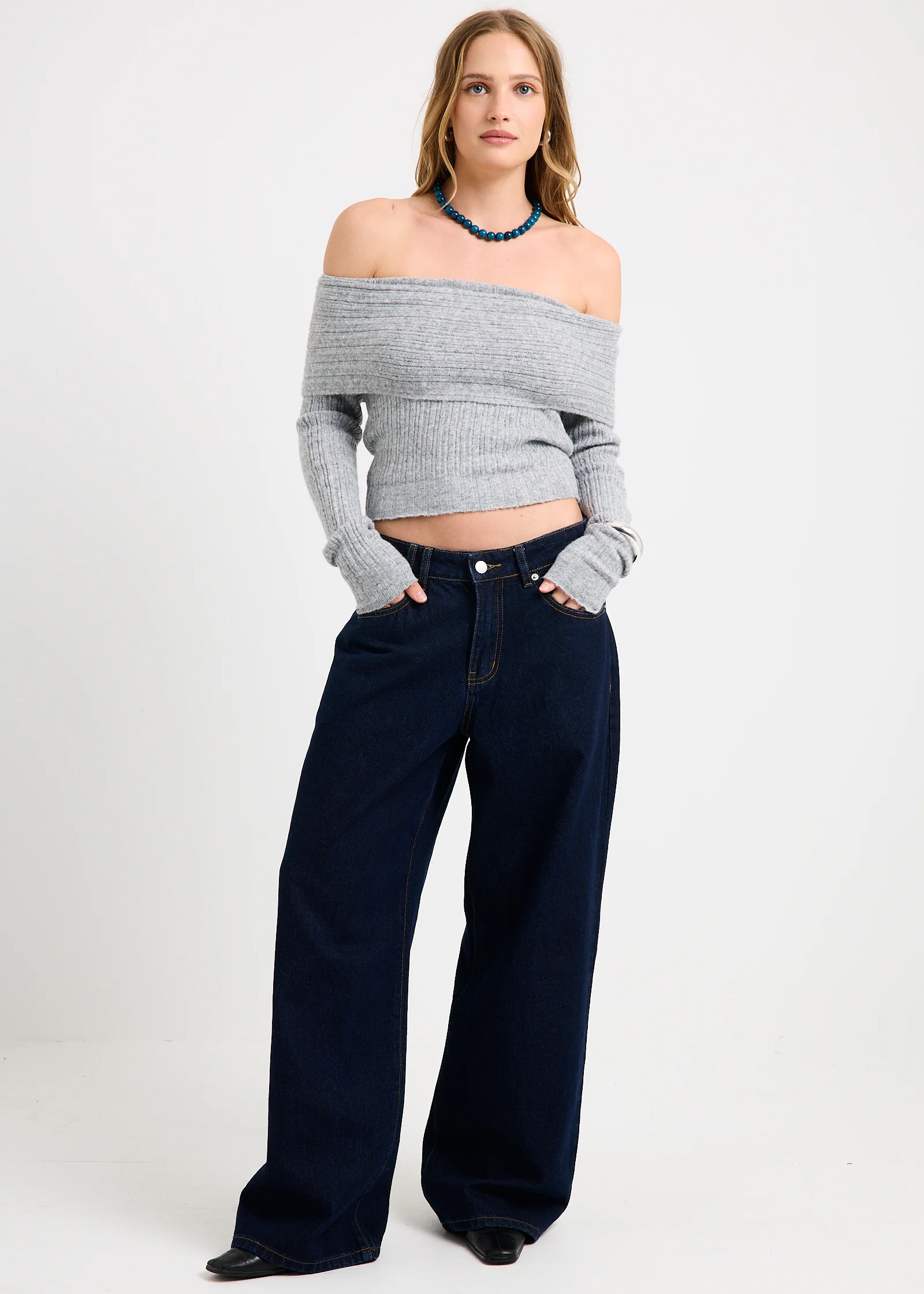 Claudia Off Shoulder Rib Knit Top - Image 2
