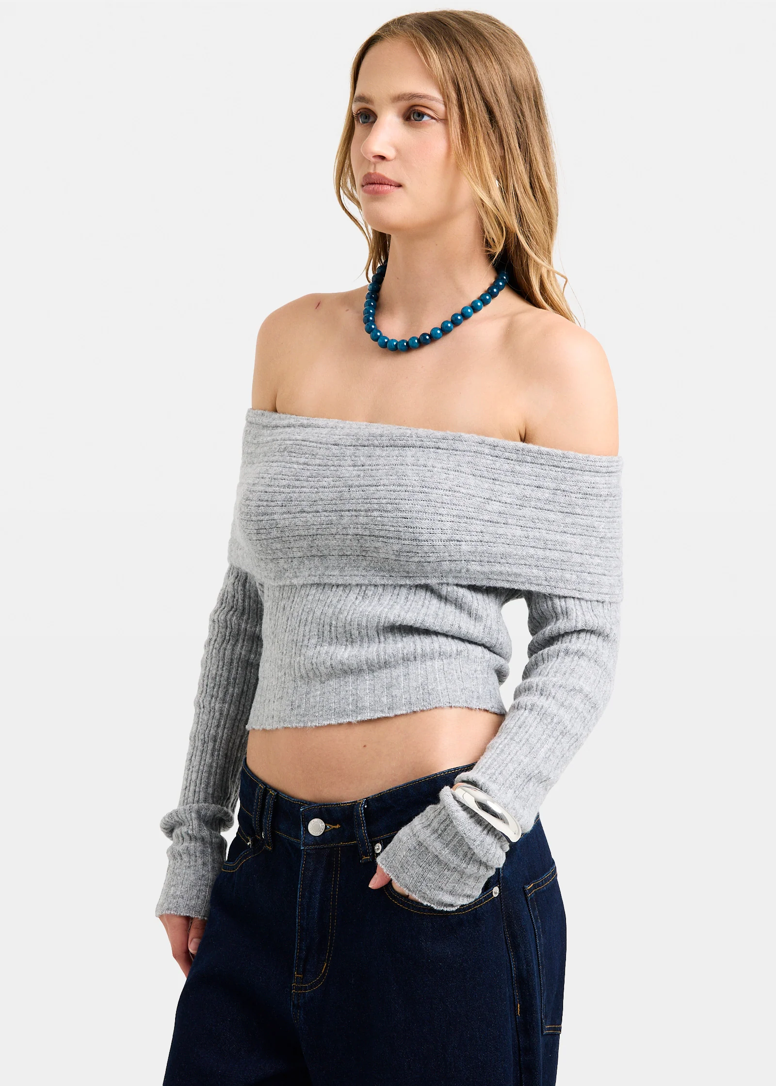 Claudia Off Shoulder Rib Knit Top - Image 3