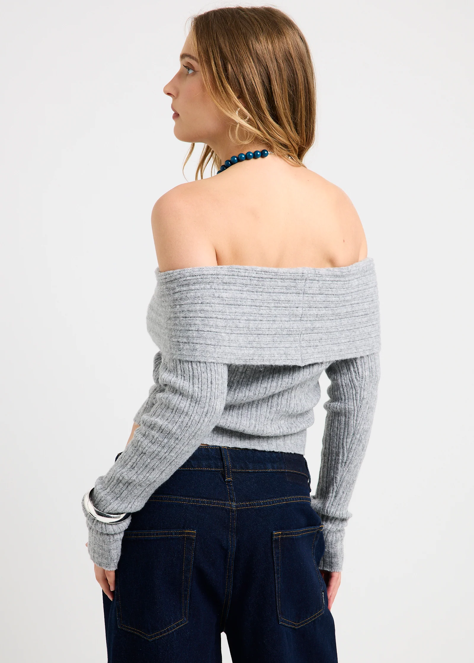 Claudia Off Shoulder Rib Knit Top - Image 4