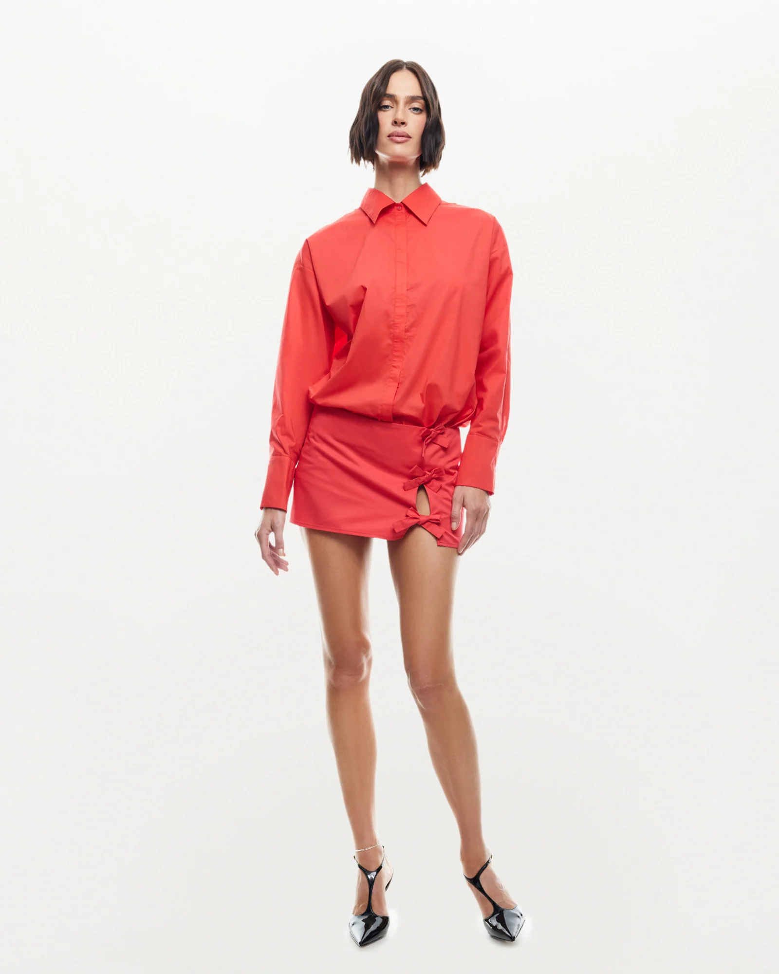 Clicquot Mini Skirt Crimson Red - Image 5