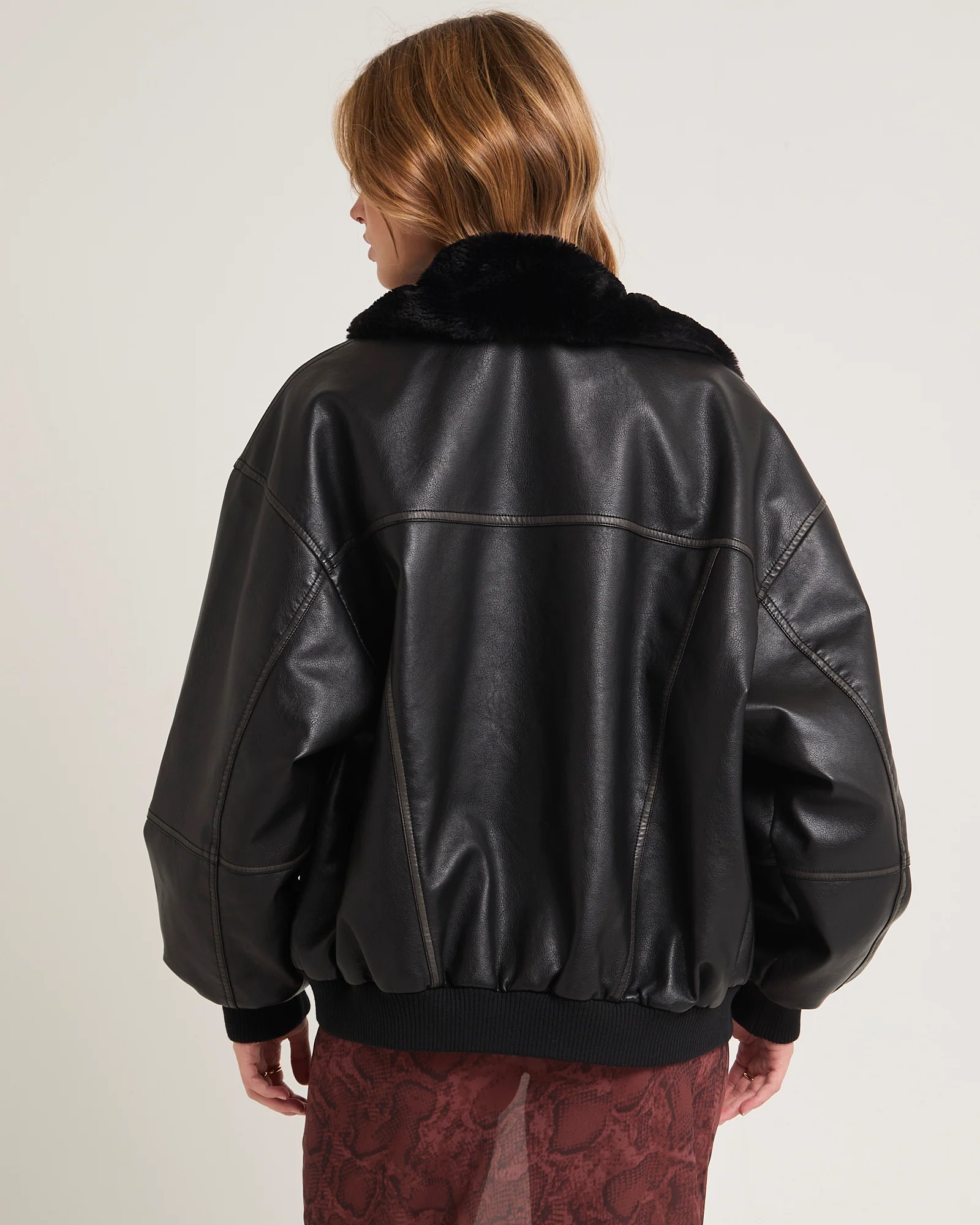 Cody Fur Trim Distressed PU Jacket - Image 2