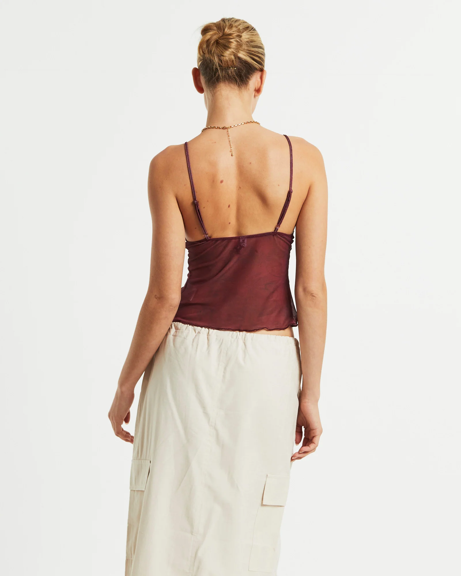 Cojira Mesh Top Tonal Paisley Burgundy - Image 2