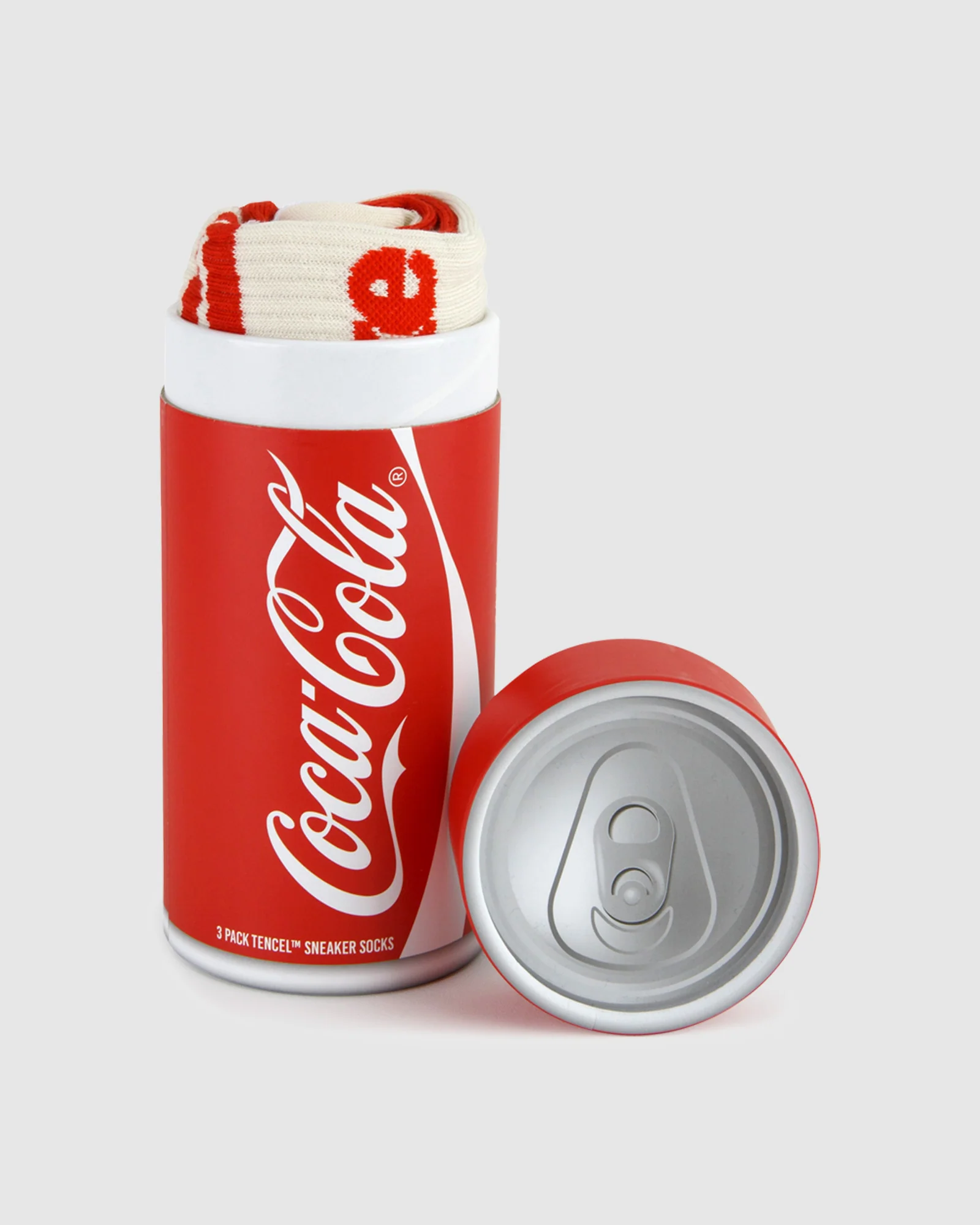 Coke Retro Sneaker Socks 3 Pack Gift Can - Image 2