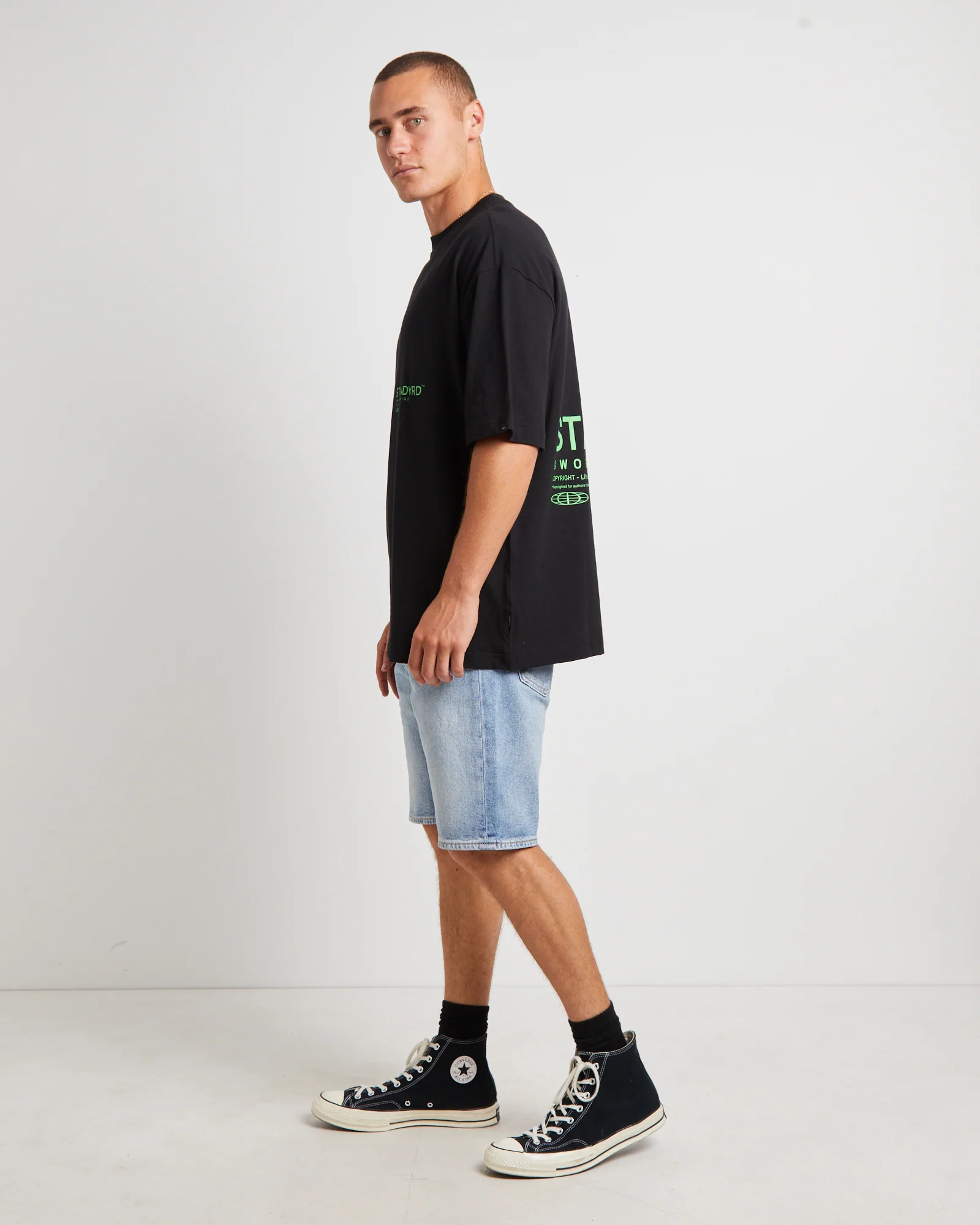 Copyright Short Sleeve T-Shirt in Black - Image 4