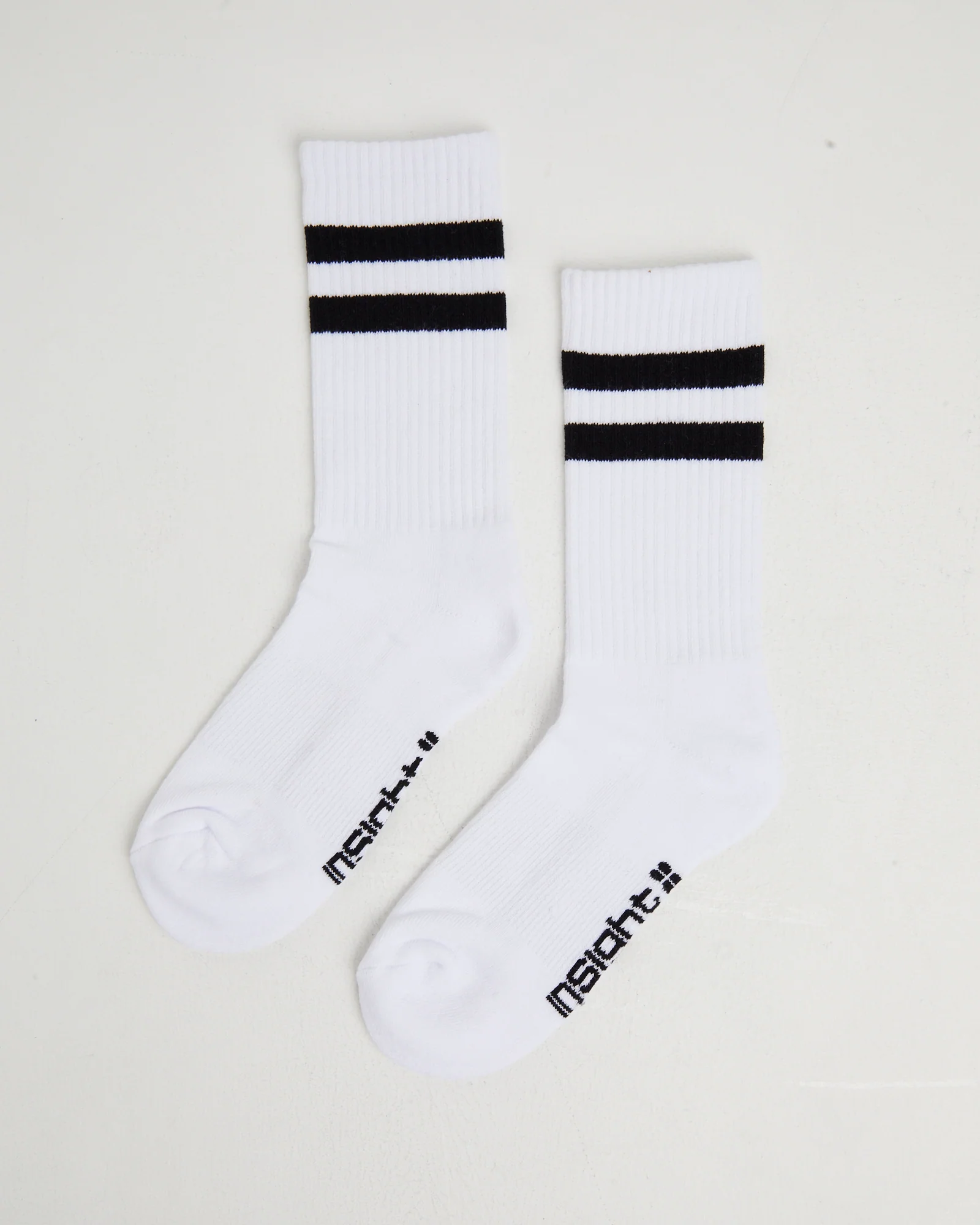 Core Stripe Crew Socks 2 Pack White/Black - Image 3