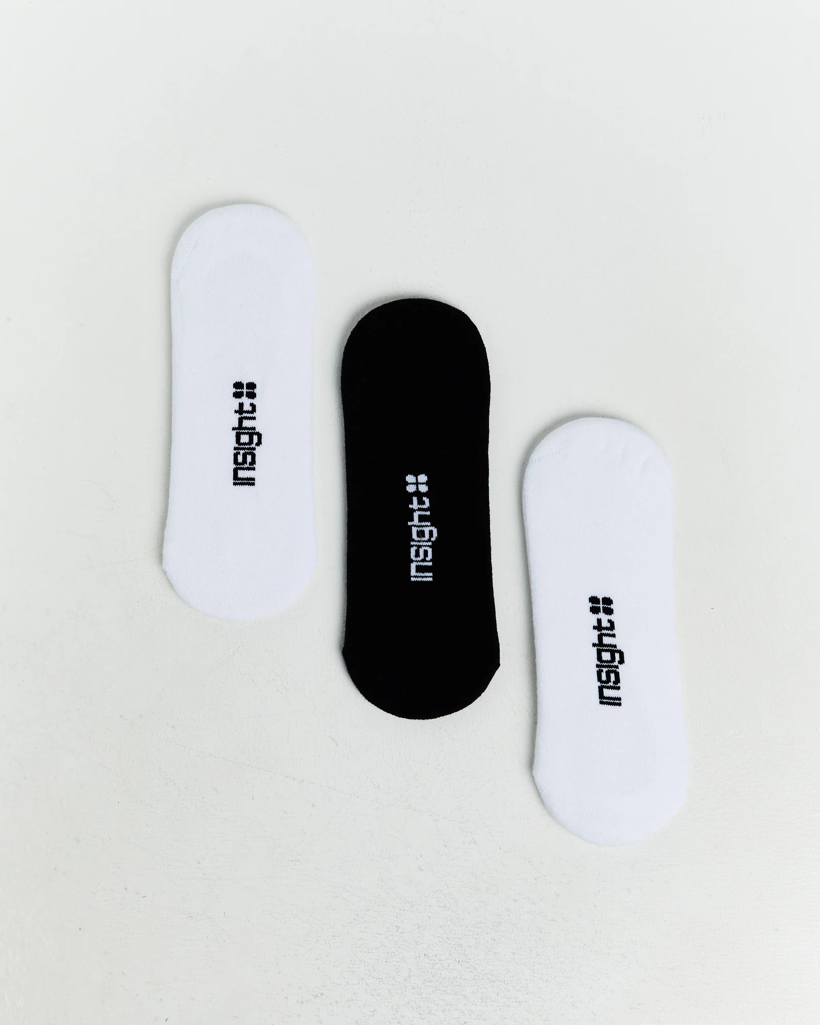 Core Unisex Invisible Socks 3 Pack White/Black