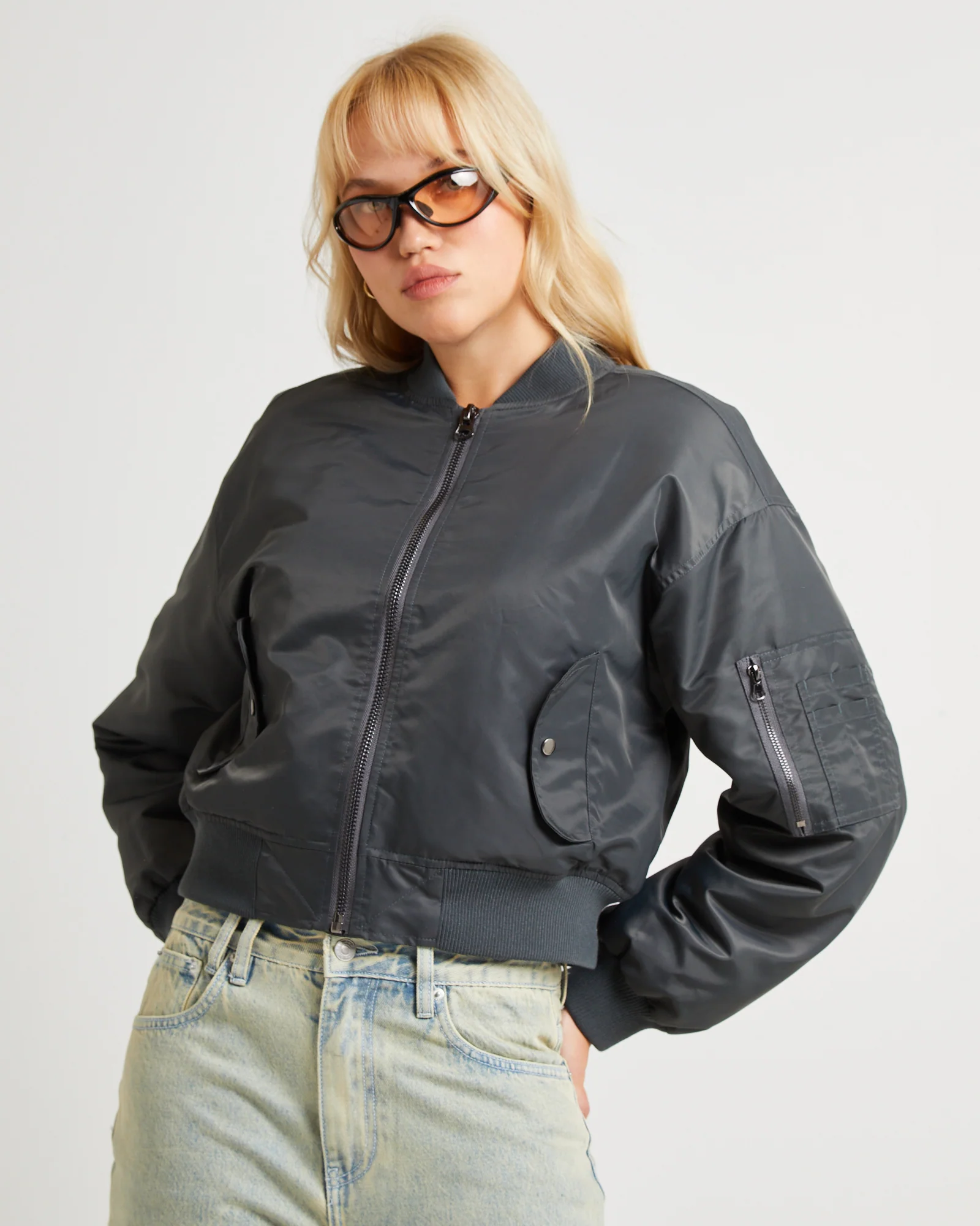 Crop Bomber Jacket - Image 5
