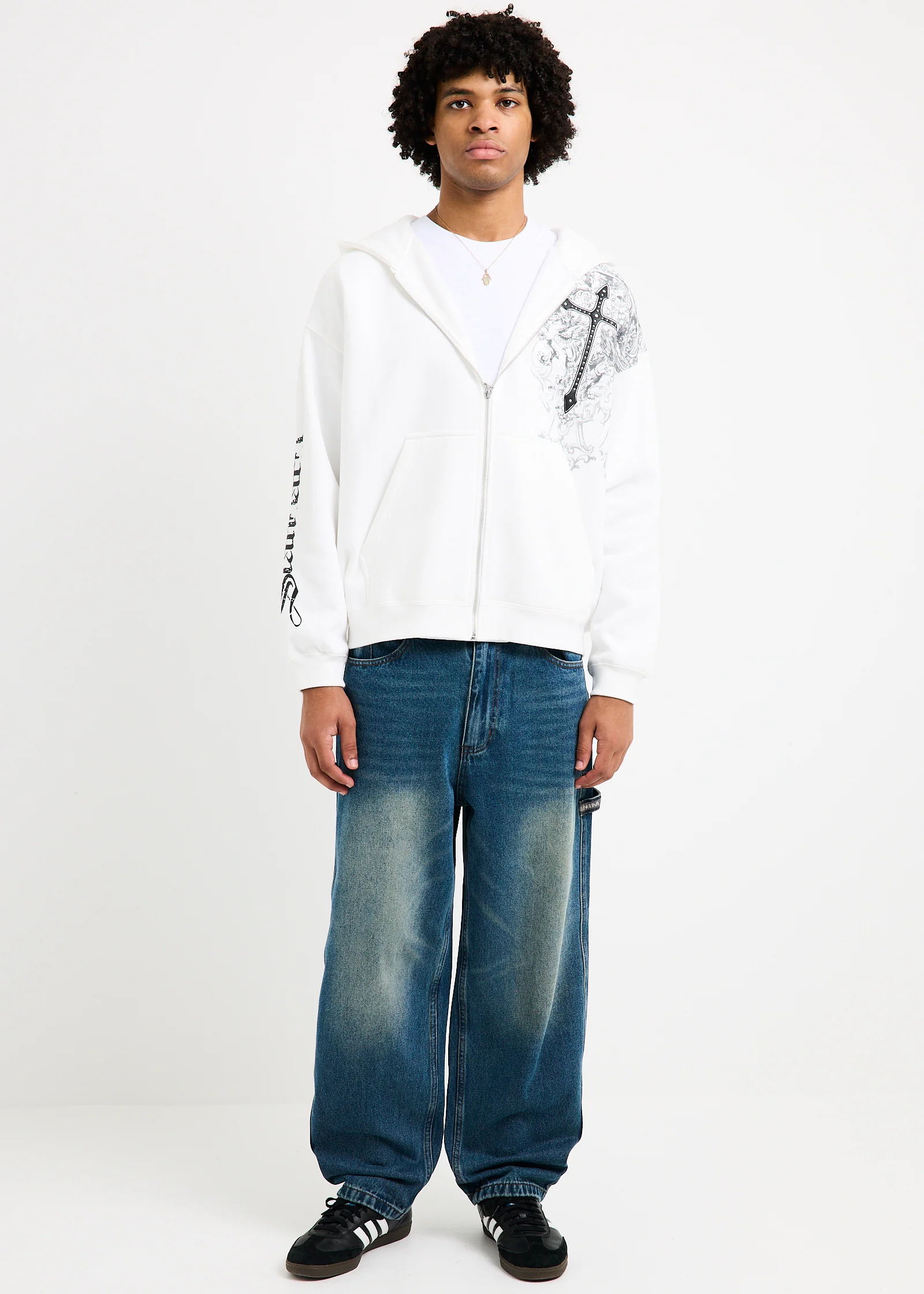 Crucifix Zip Hoodie - Image 3