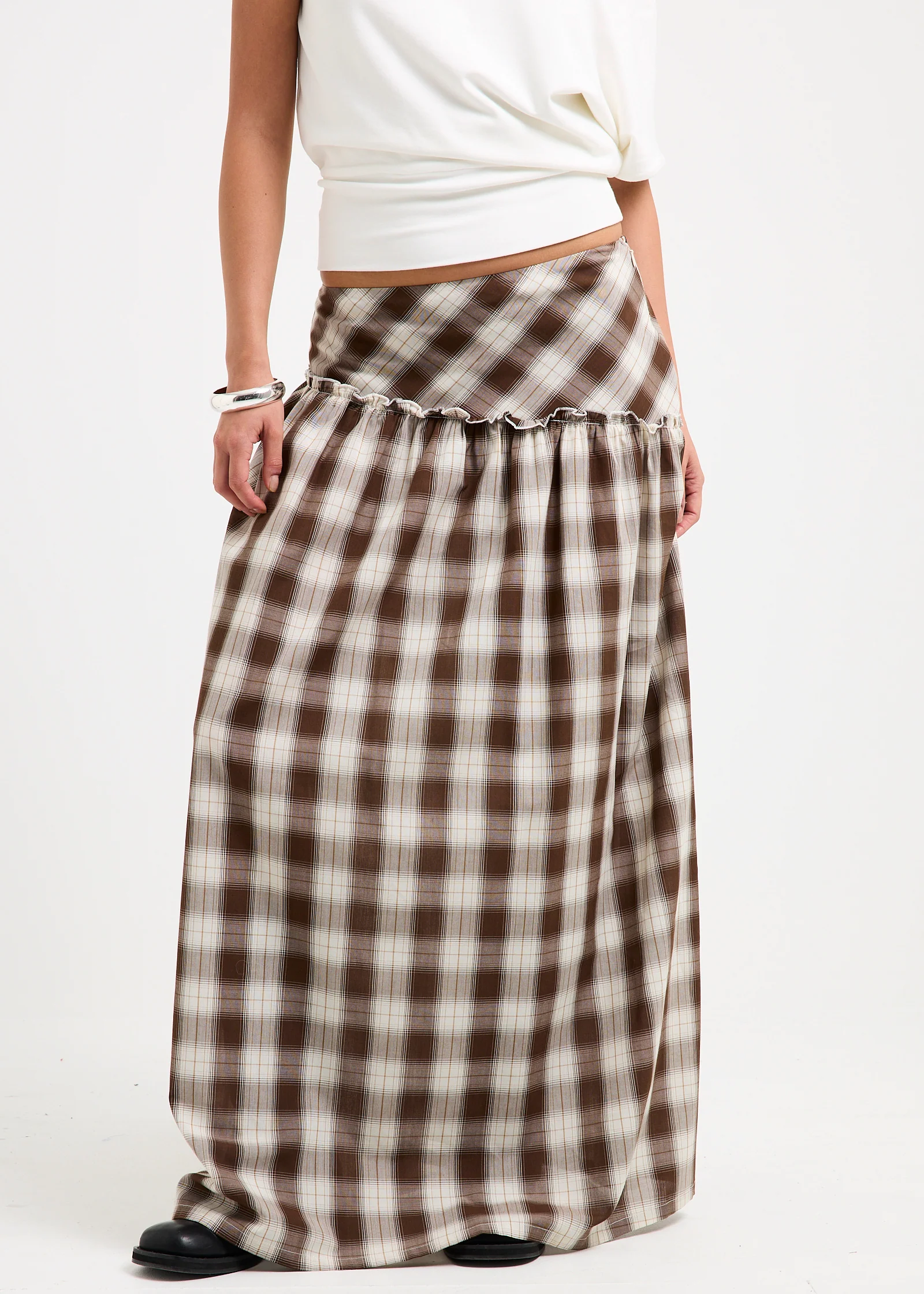 Dakota Gingham Yoke Maxi Skirt - Image 2