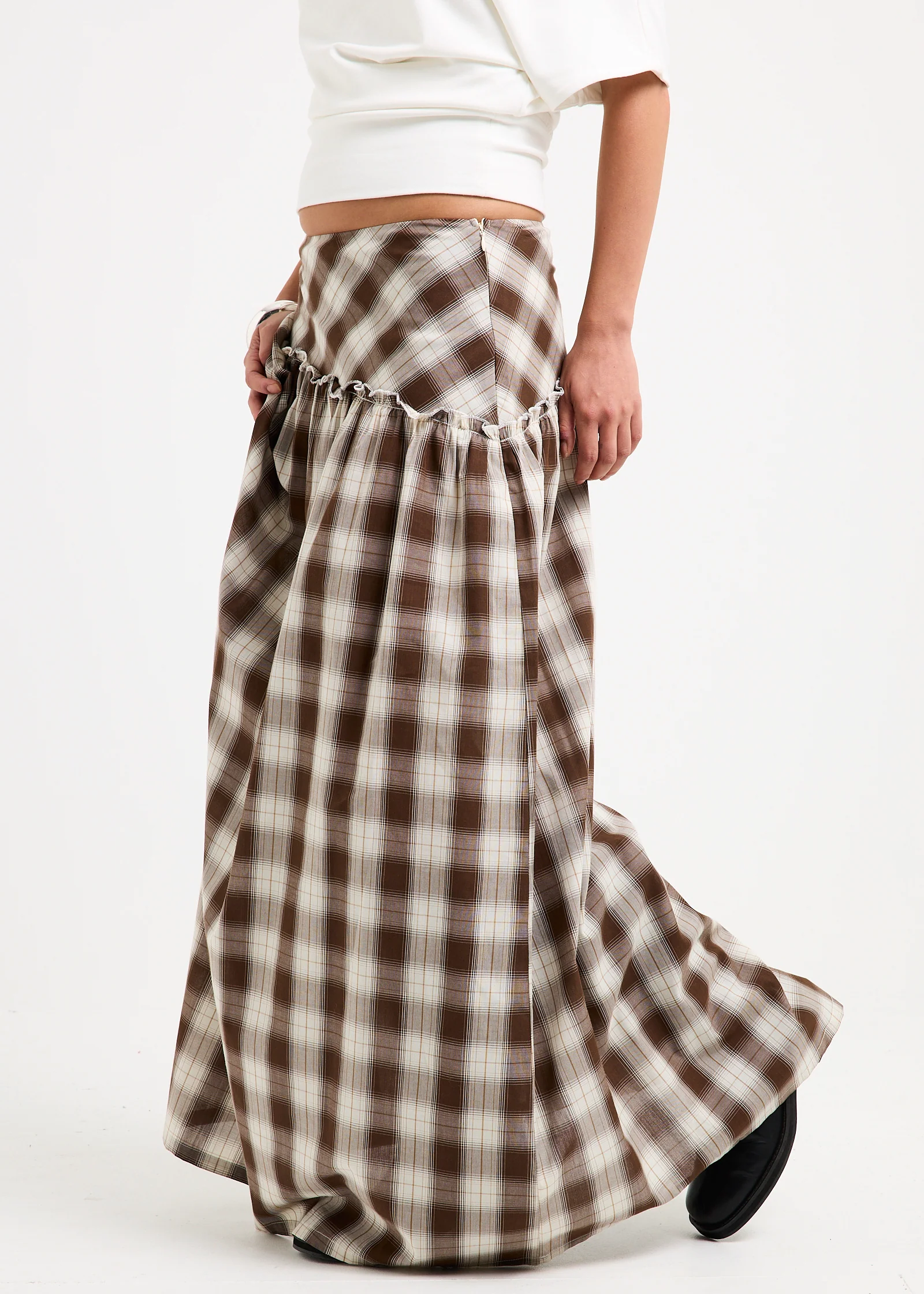 Dakota Gingham Yoke Maxi Skirt - Image 3