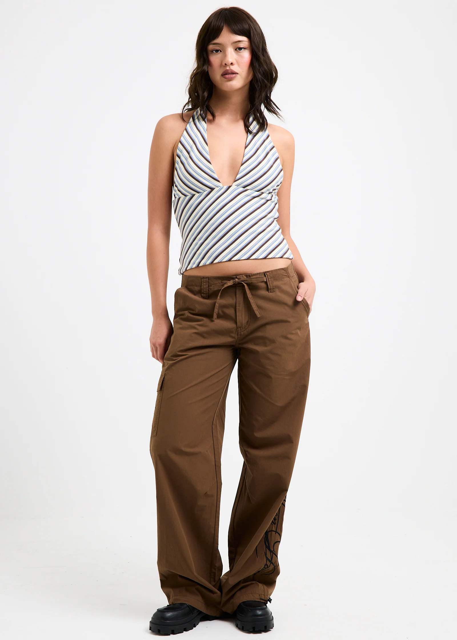 Danni Stripe Halter Top - Image 3