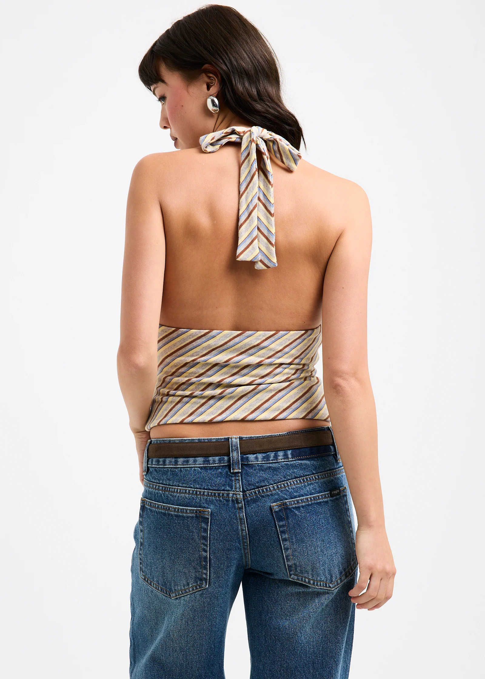 Danni Stripe Halter Top - Image 2