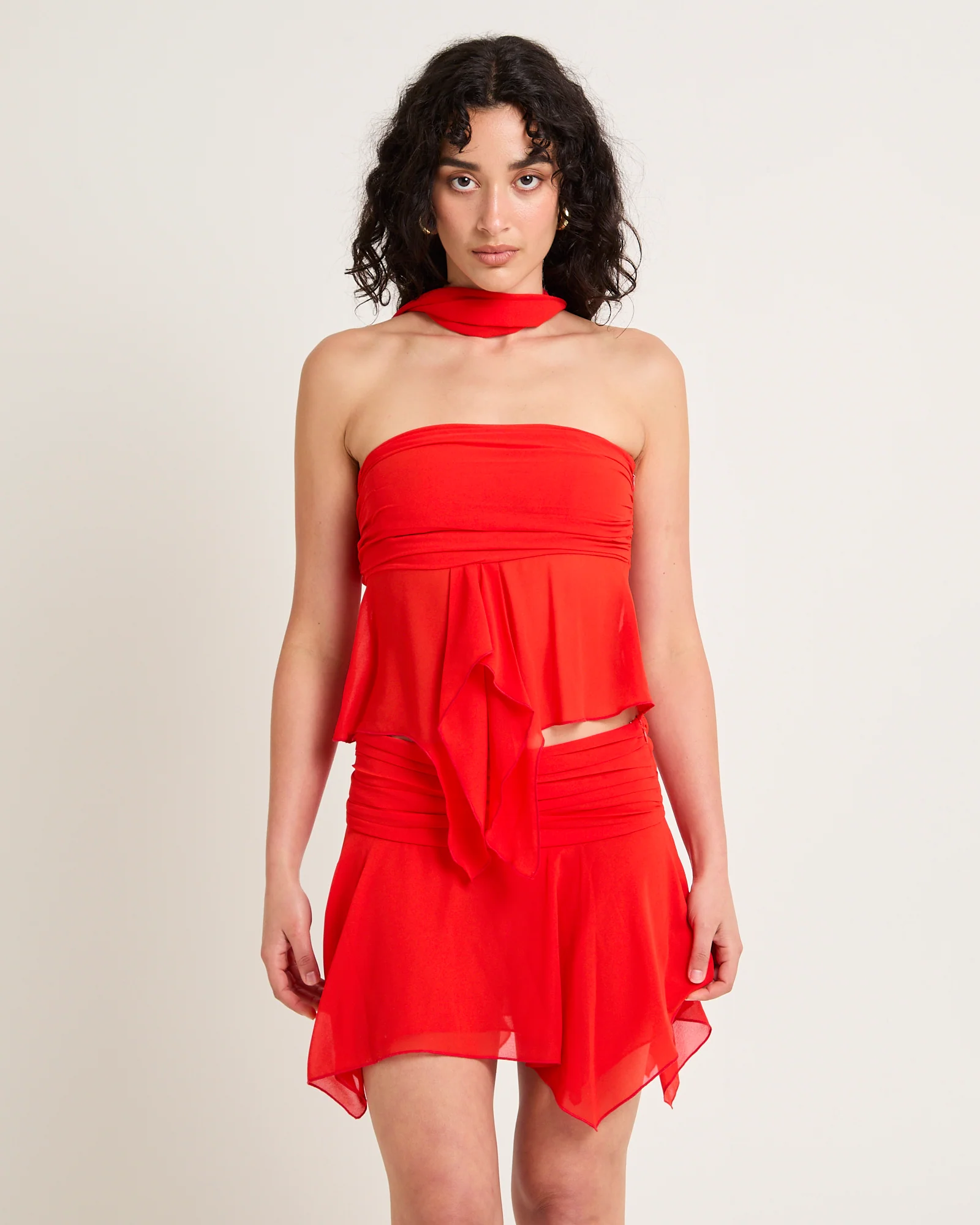 Daphony Chiffon Wrap Top