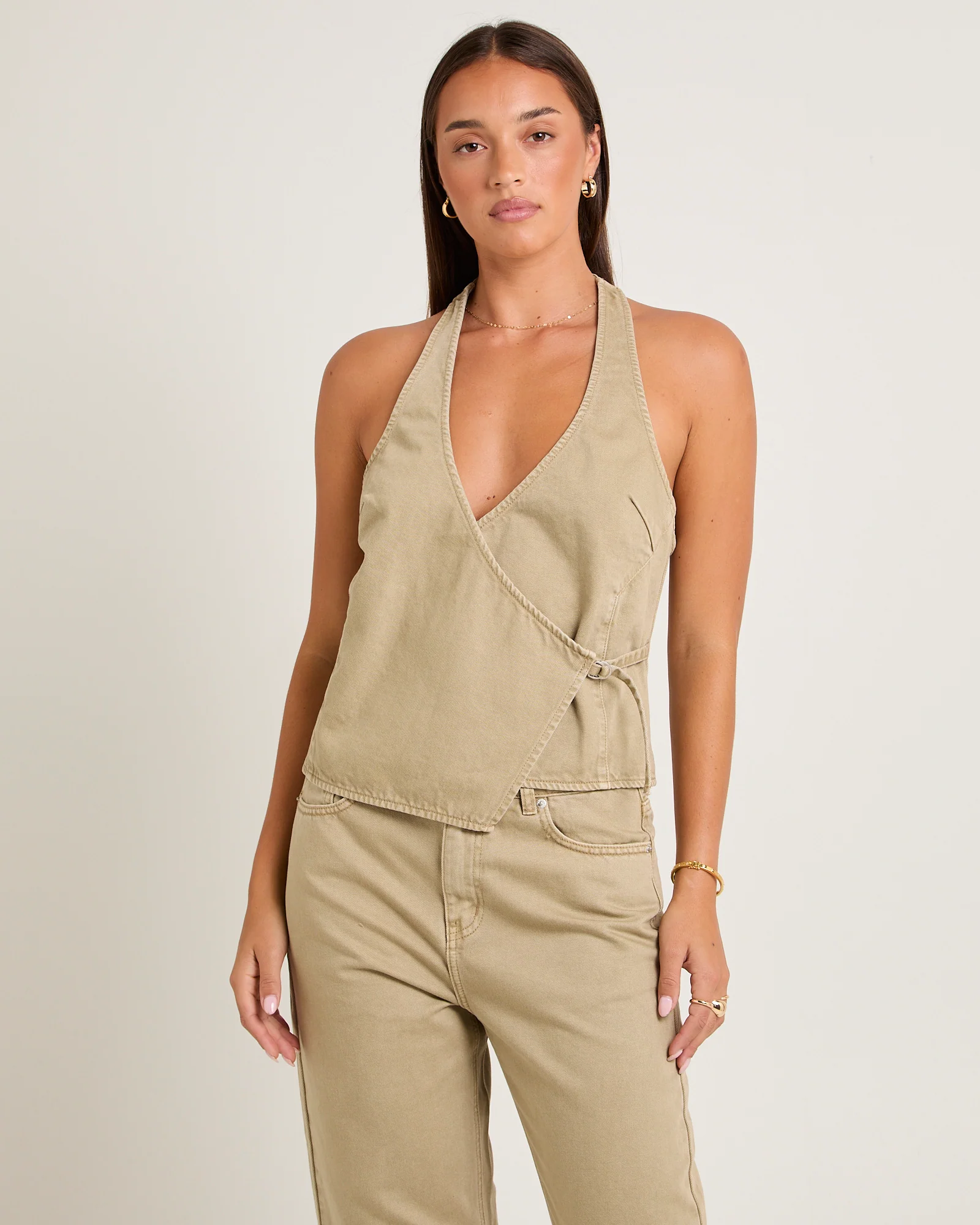 Delilah Denim Halter Neck Top