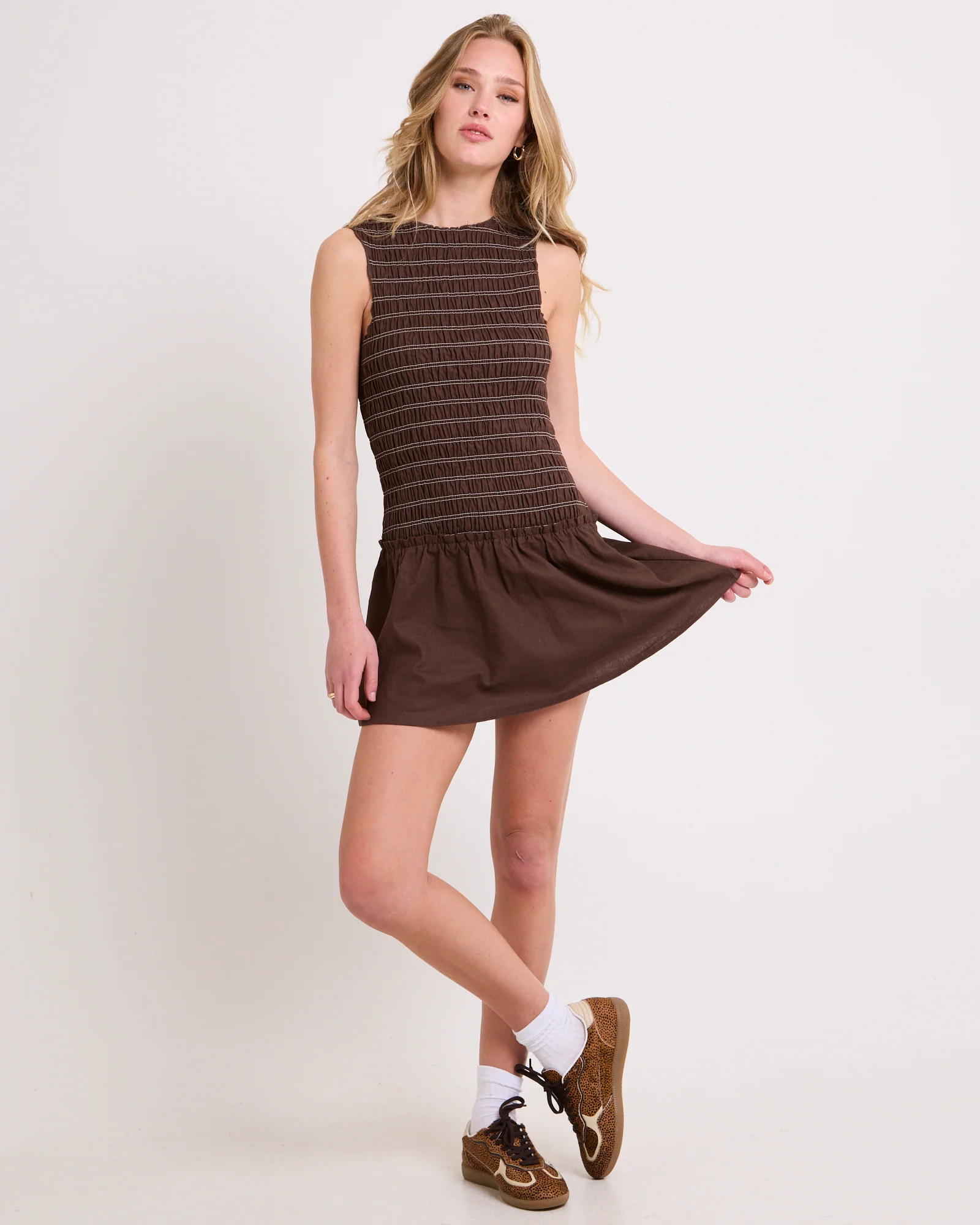 Delmore Shirred Mini Dress