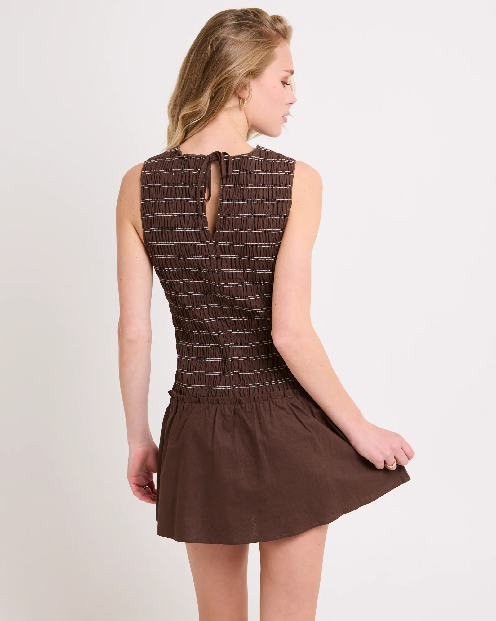 Delmore Shirred Mini Dress - Image 2