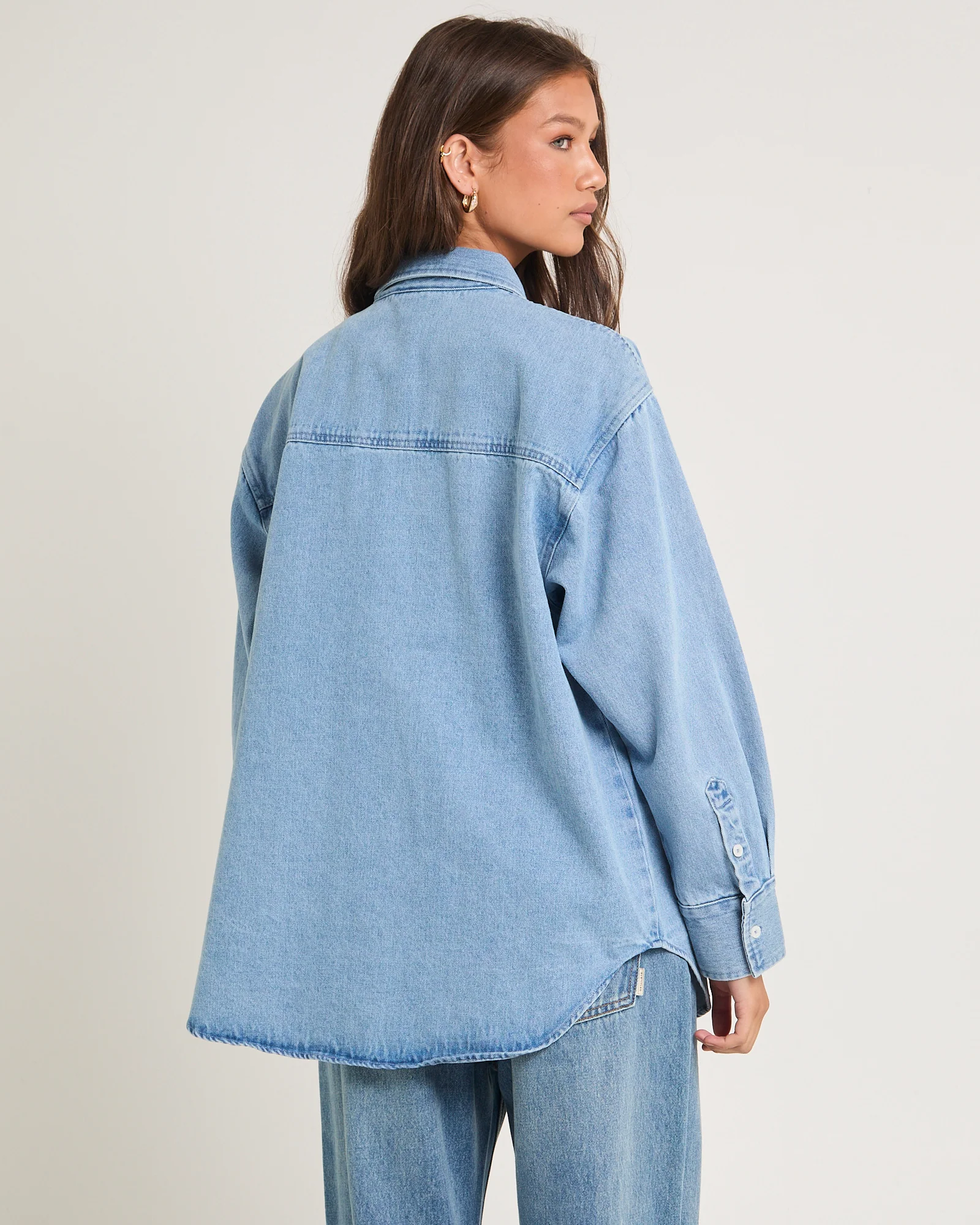 Delta Denim Oversized Long Sleeve Shirt - Image 3