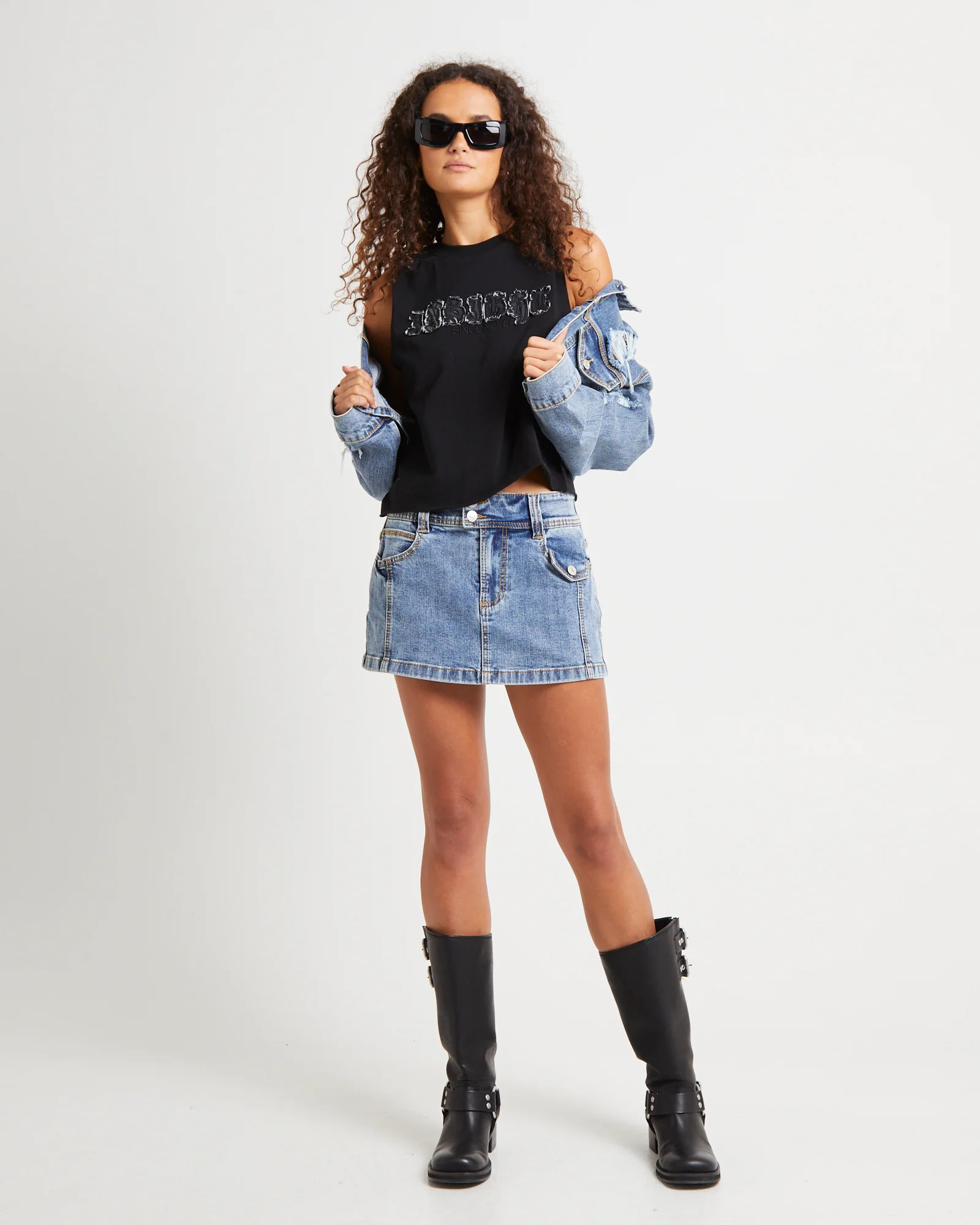 Denim Applique Tank Top - Image 3
