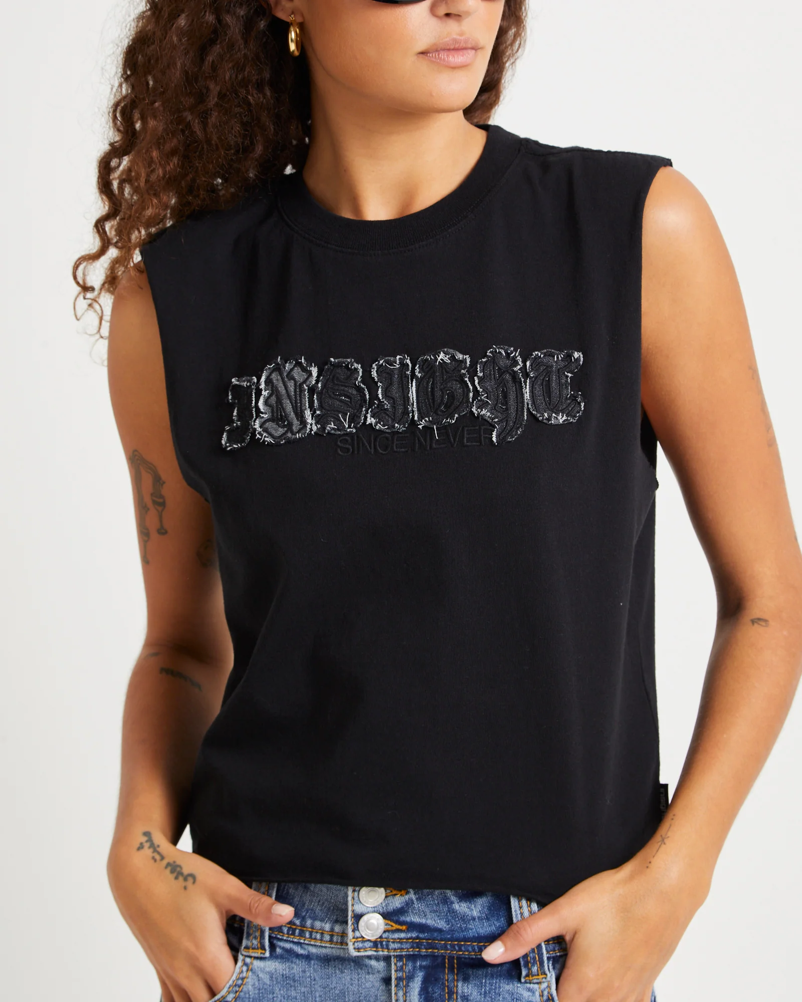 Denim Applique Tank Top - Image 5