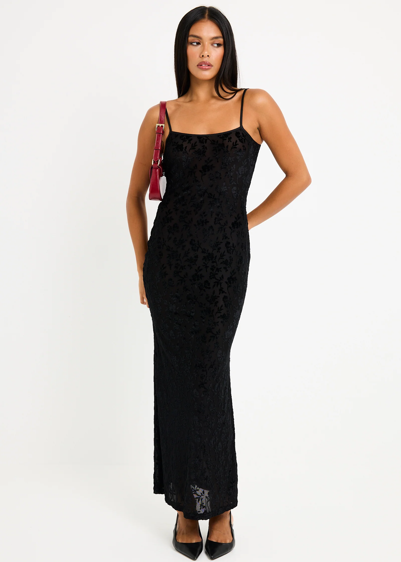Devon Burn Out Slip Maxi Dress