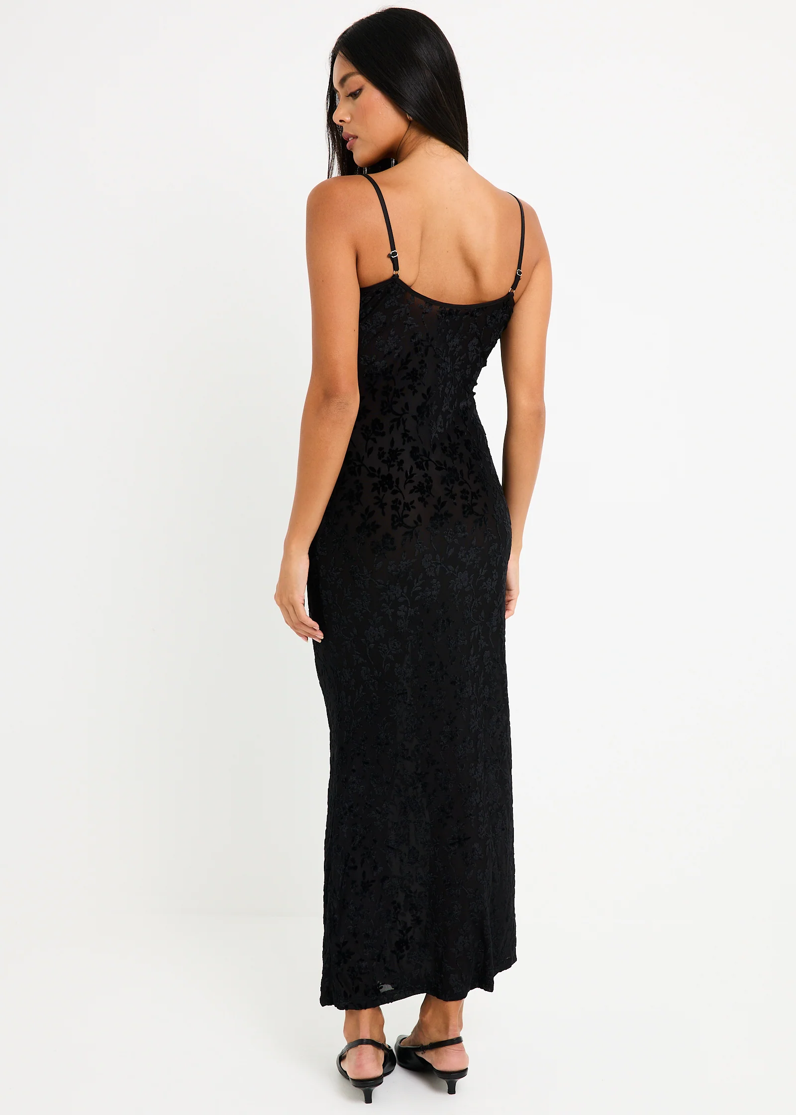 Devon Burn Out Slip Maxi Dress - Image 2