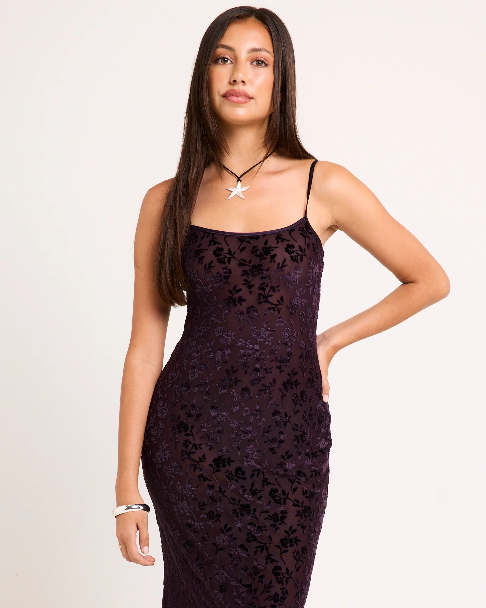 Devon Burn Out Slip Maxi Dress - Image 2