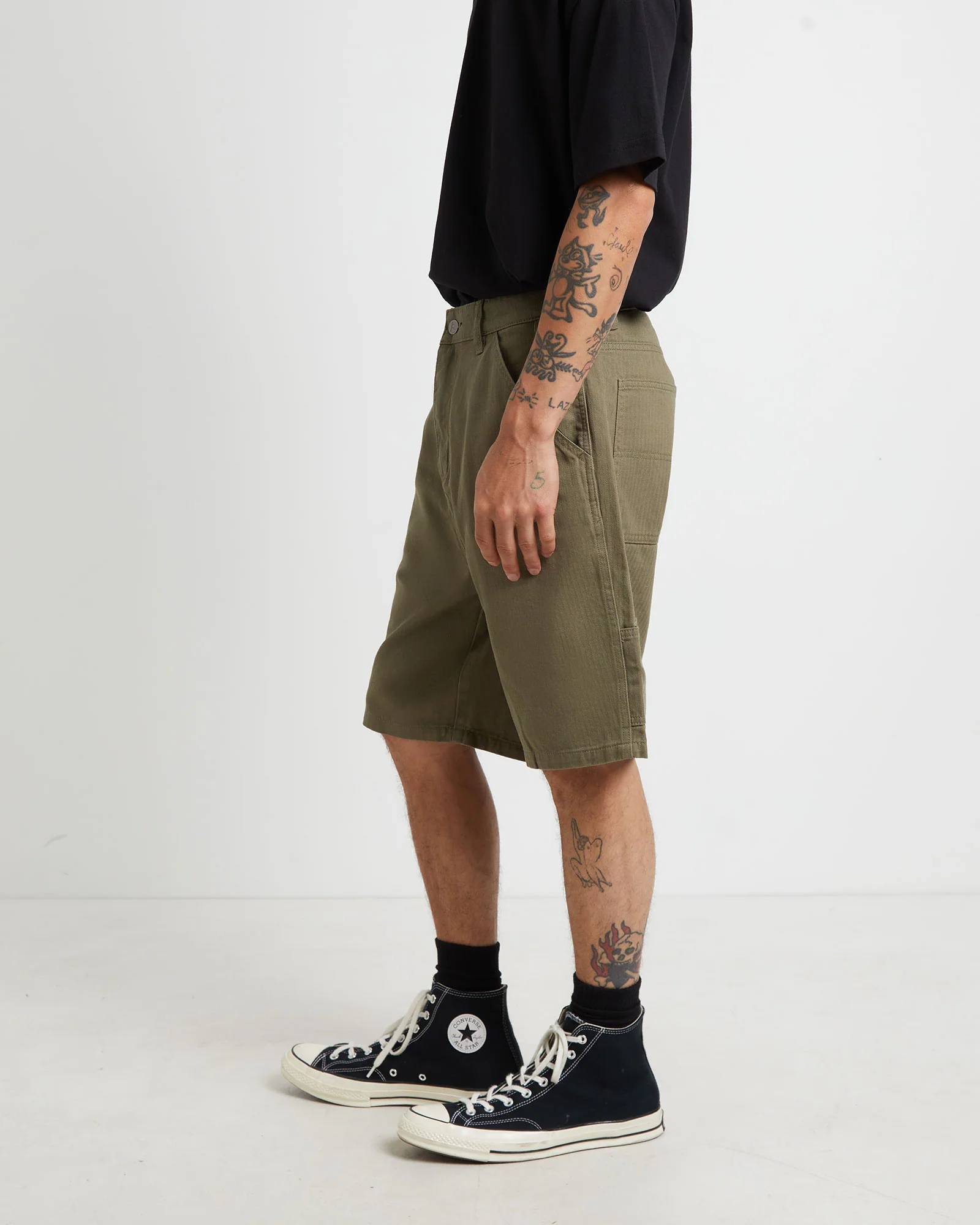 Distent Walkshorts in Cadet Green - Image 5