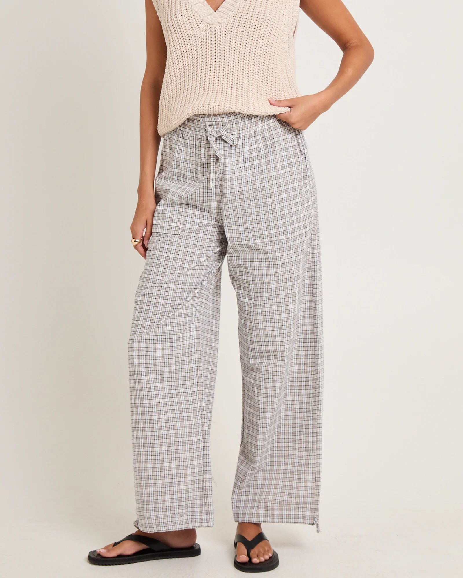 Drew Seersucker Wide Leg Pants - Image 2
