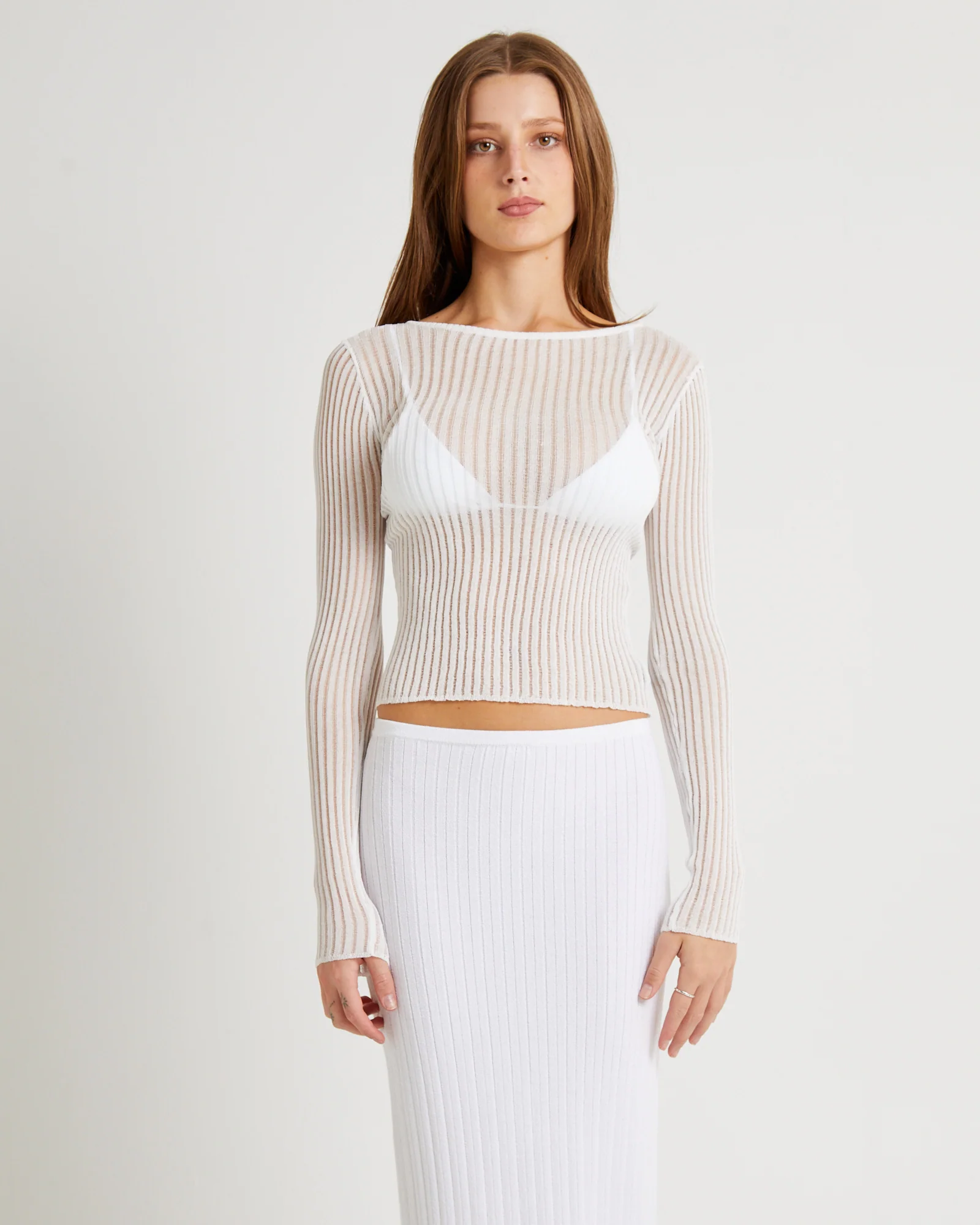 Eden Sheer Stripe Knit Top - Image 3